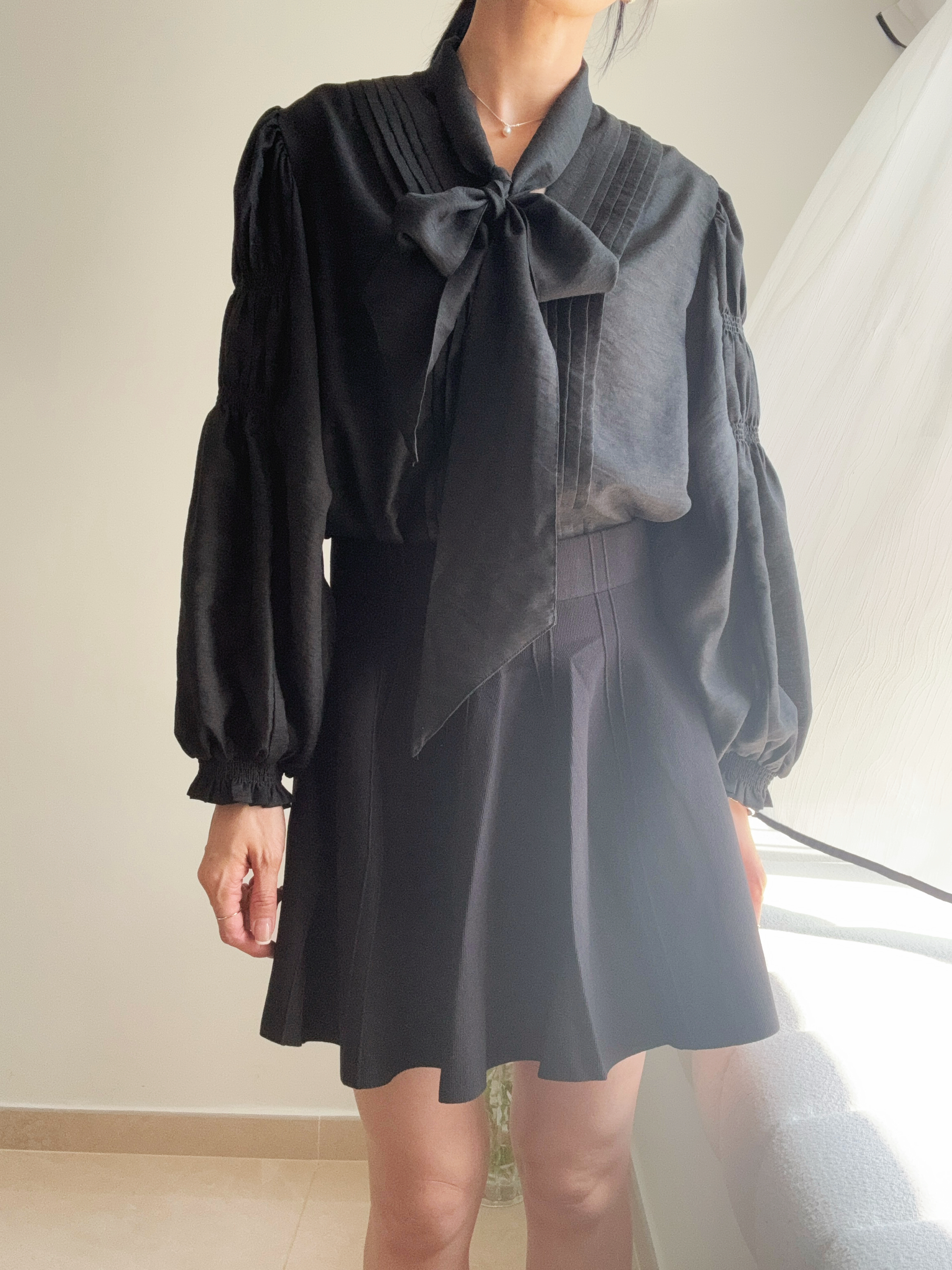 Stylish 3D cut ruffle knit skirt