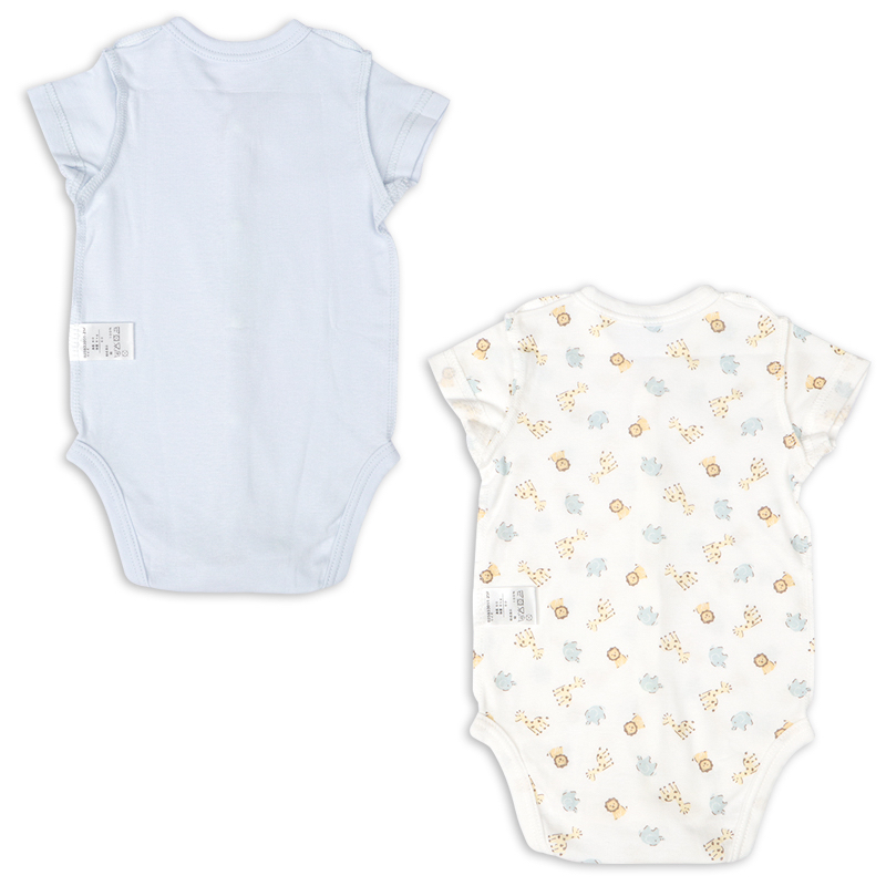 🇯🇵預訂 日本直送🇯🇵動物印花純棉前開式短袖包屁衣兩件套