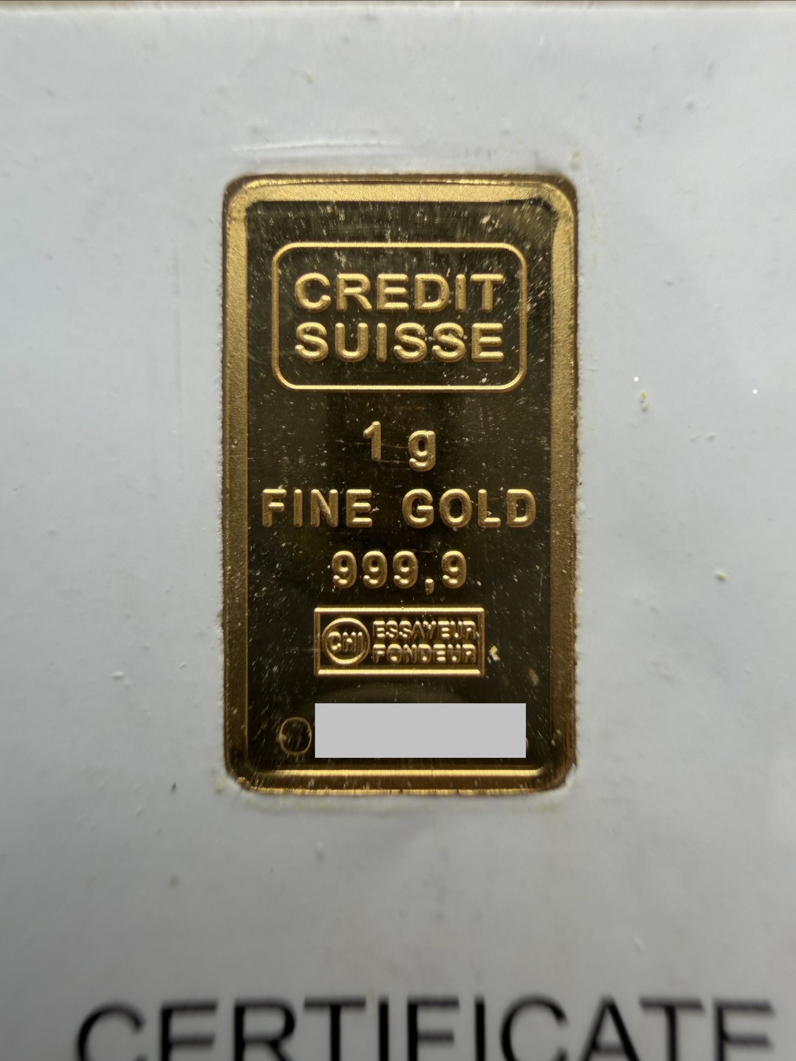(SN82468) VALCAMBI 🇨🇭RARE Vintage 1985 Liberty 1g Credit Suisse Gold bar Emas 999.9 自由女神