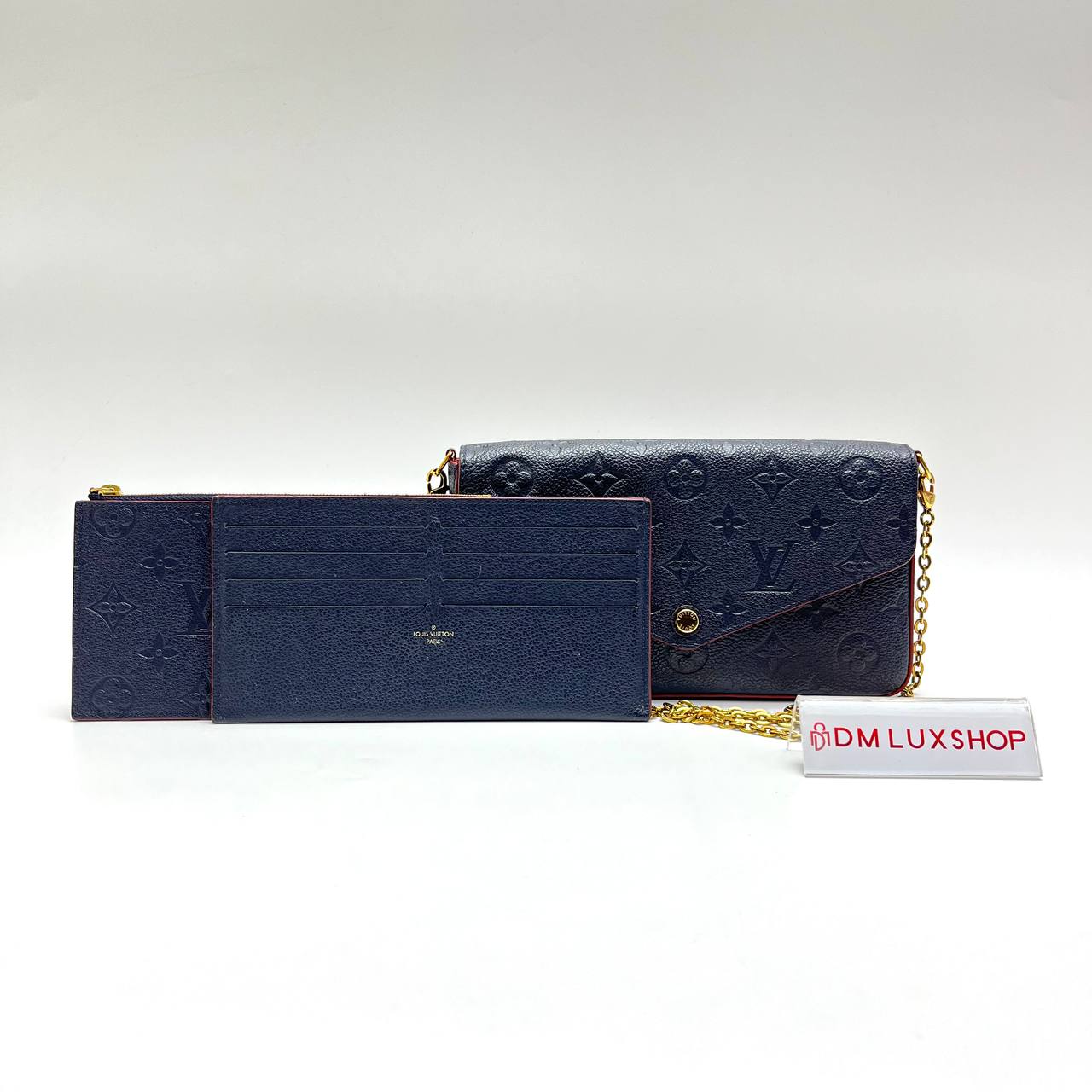 LV Navy Blue Empreinte Leather Felicie
