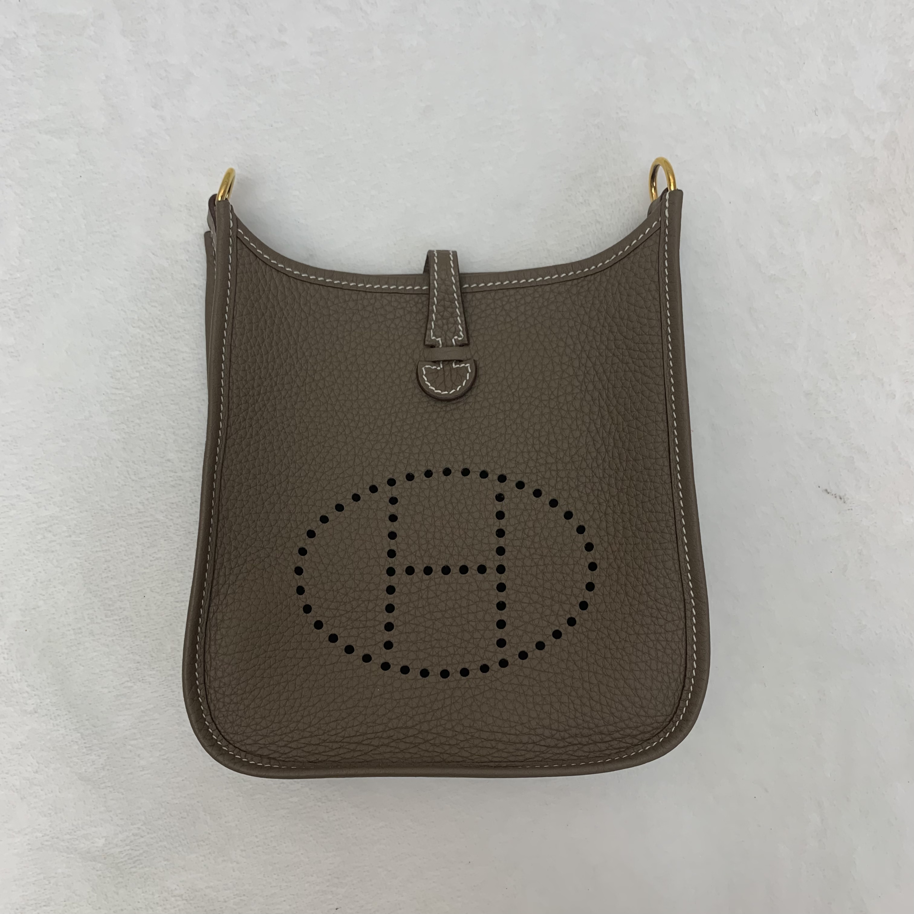 Full set閒置新Hermes Mini Evelyne 大象灰 K刻