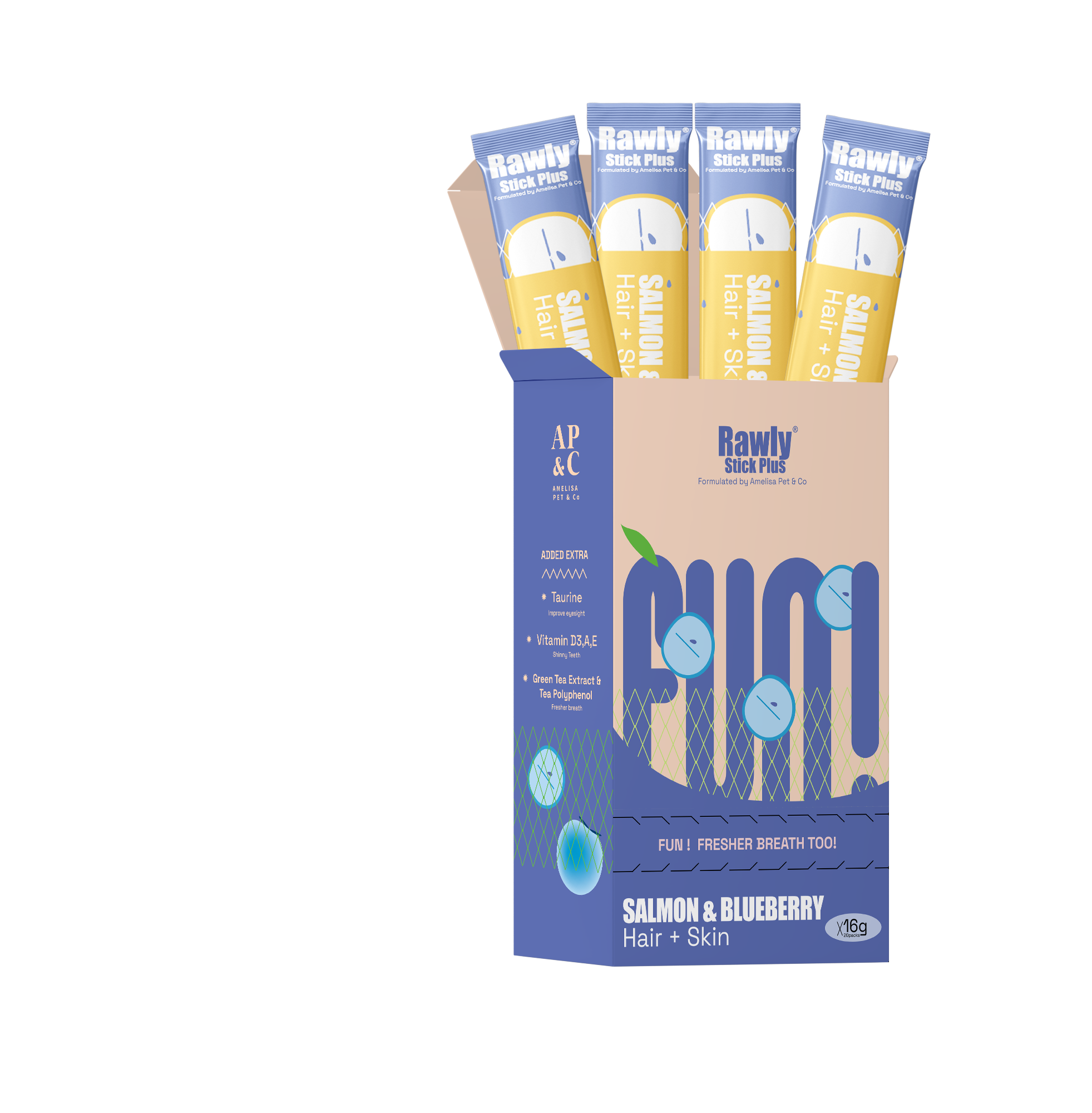 AP&C｜ 口腔護理 貓犬肉泥條 貓條 盒裝 Oral Refresh Puree 16g x 25