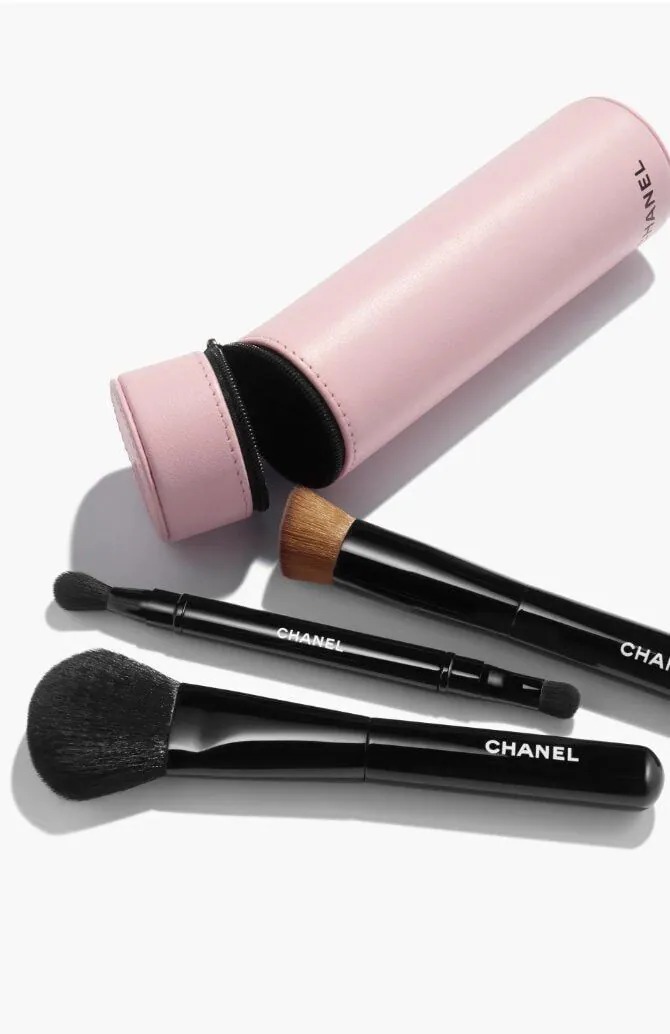 Chanel 限量贈品粉紅化妝掃三件套裝