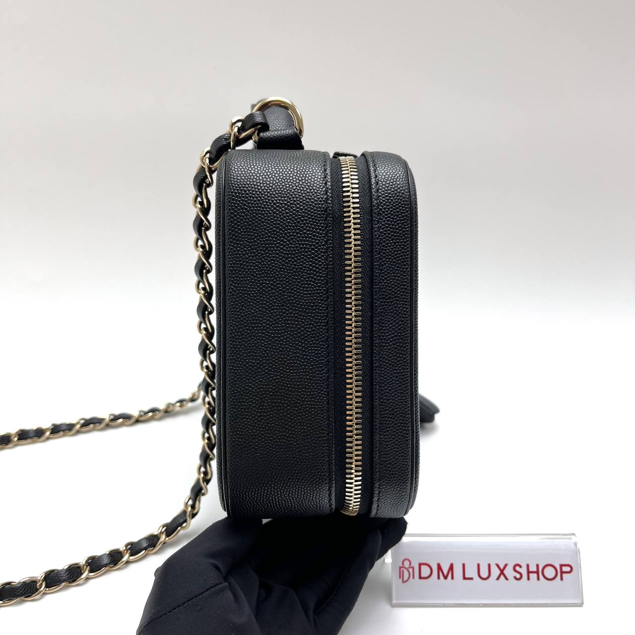 Chanel Black Caviar Filigree Vanity Case GHW (Serial 29, Year 2019)