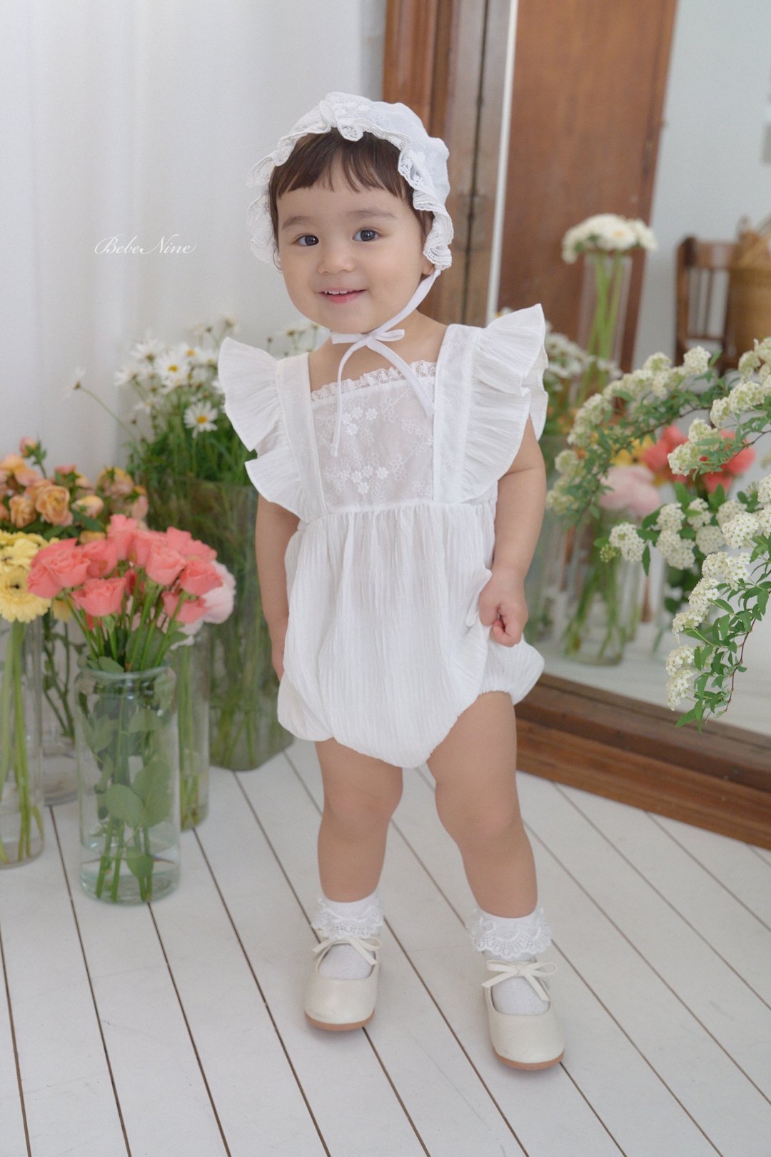 ☀️預訂 韓國直送☀️🇰🇷Bebenine蕾絲荷葉邊背心包屁衣