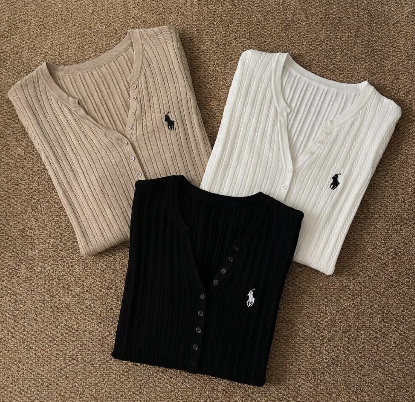 亨利短袖针织衫  Cable-Knit Henly Short Sleeve Top