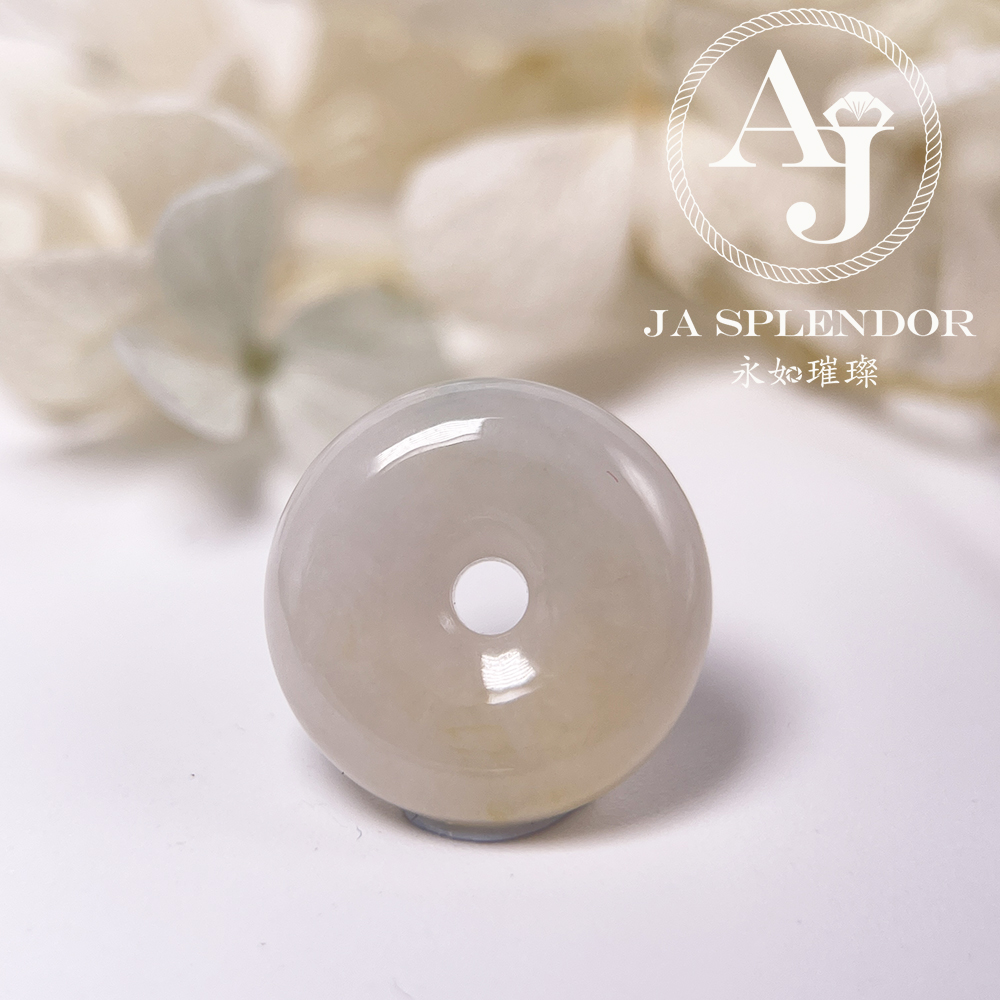 JN-476 天然翡翠A玉 冰潤雪梨黃小平安扣