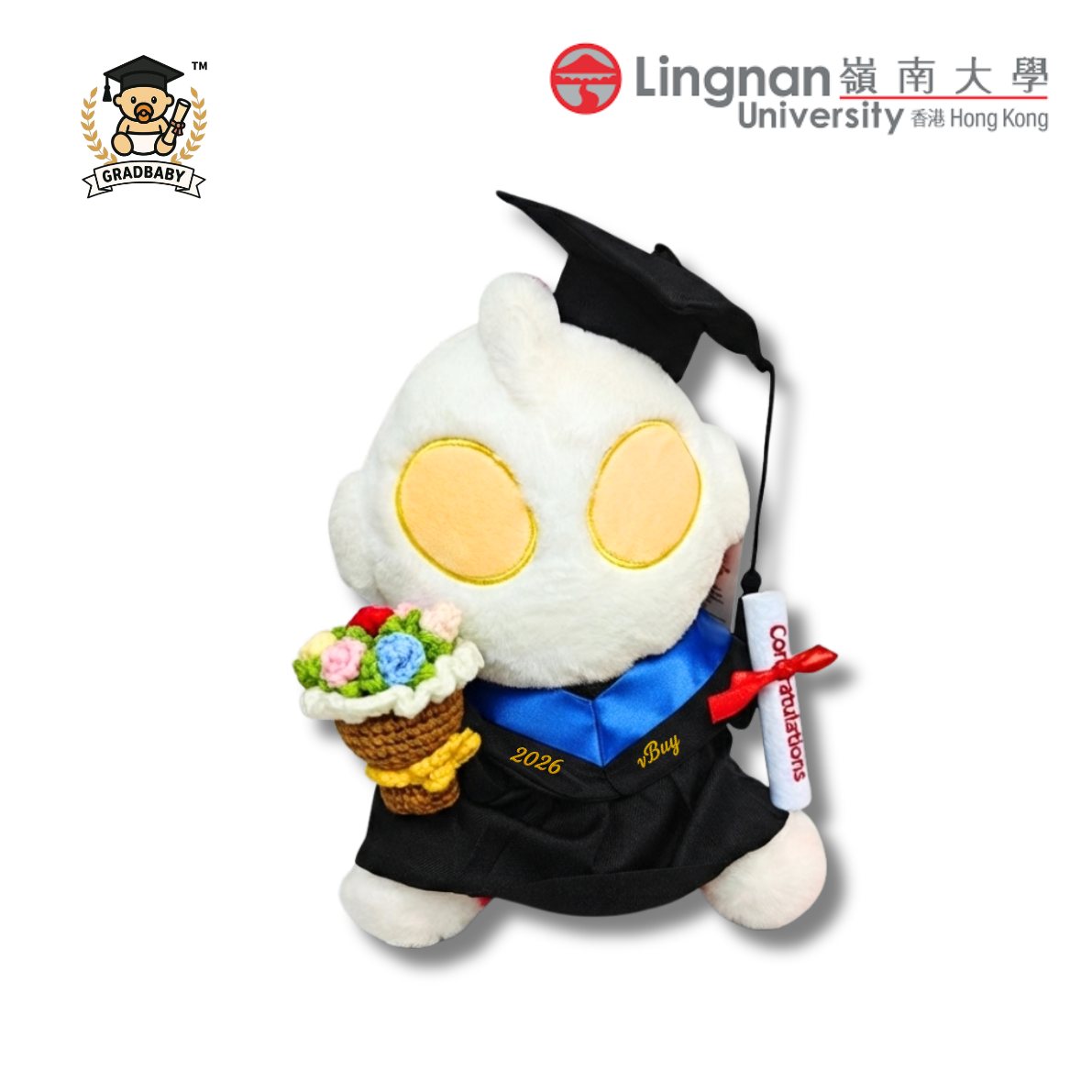 嶺南大學 超人迪加畢業公仔 (HONG KONG SHUE YAN UNIVERSITY - Ultraman Tiga Graduation Plush) 25cm ｜可加繡英文名字｜畢業禮物
