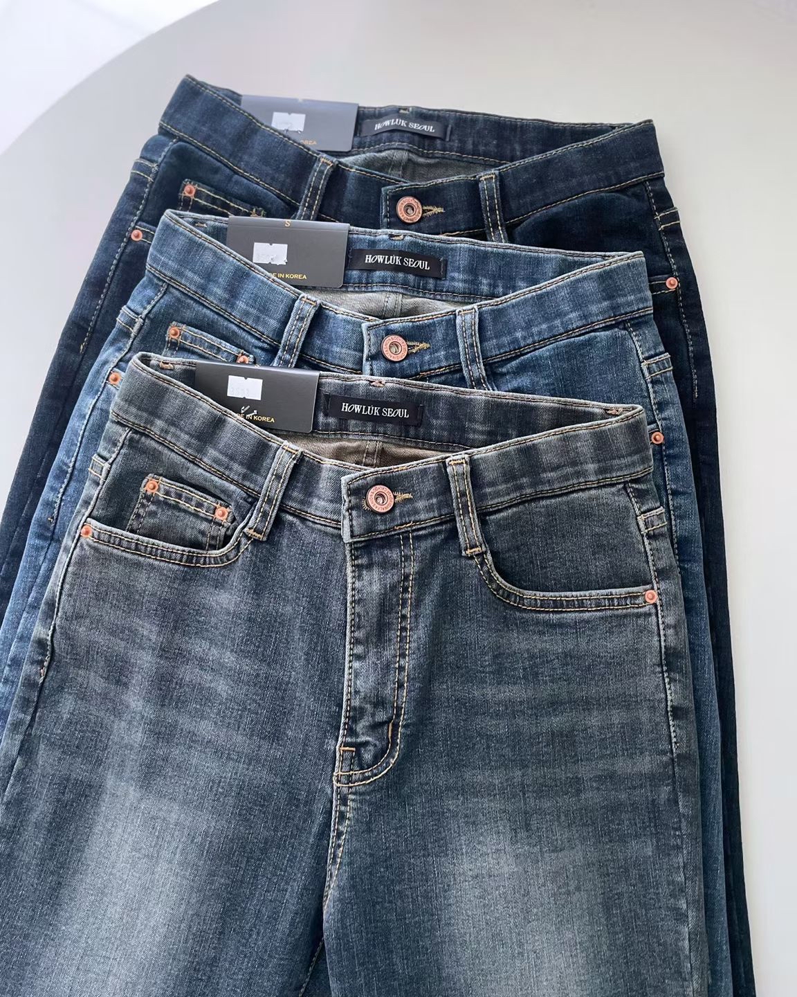 Howluk顯瘦修身彈性牛仔褲