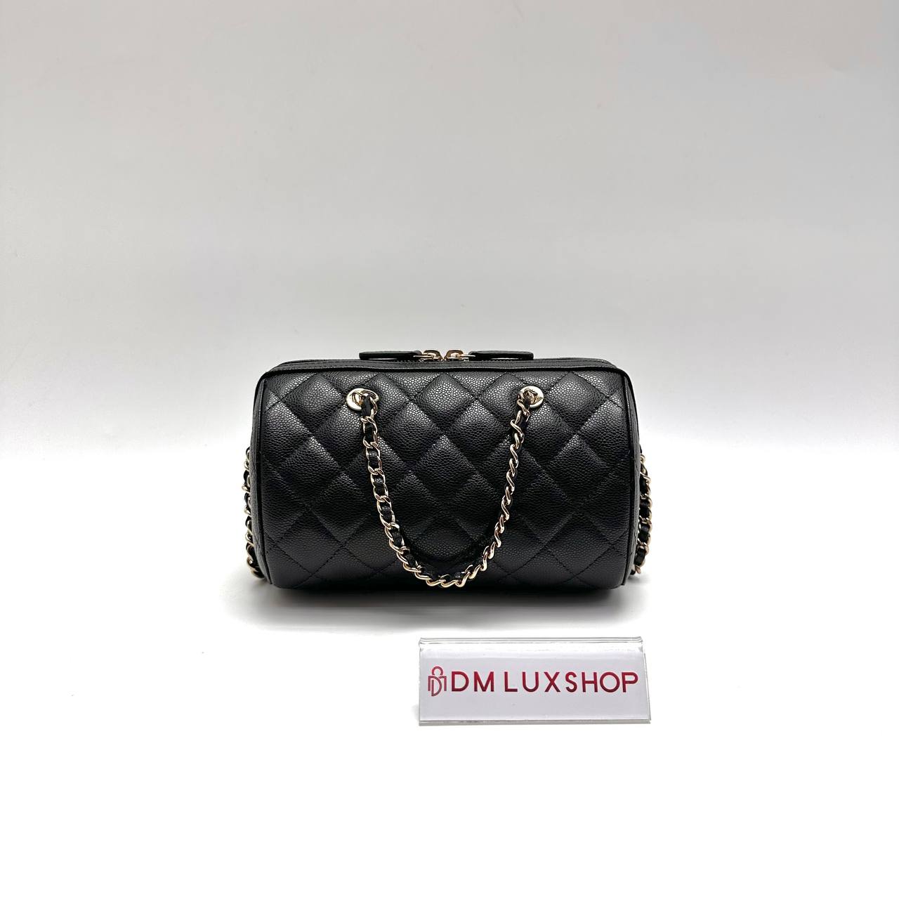 Chanel Black Caviar 26S Bowling Bag (Microchip)