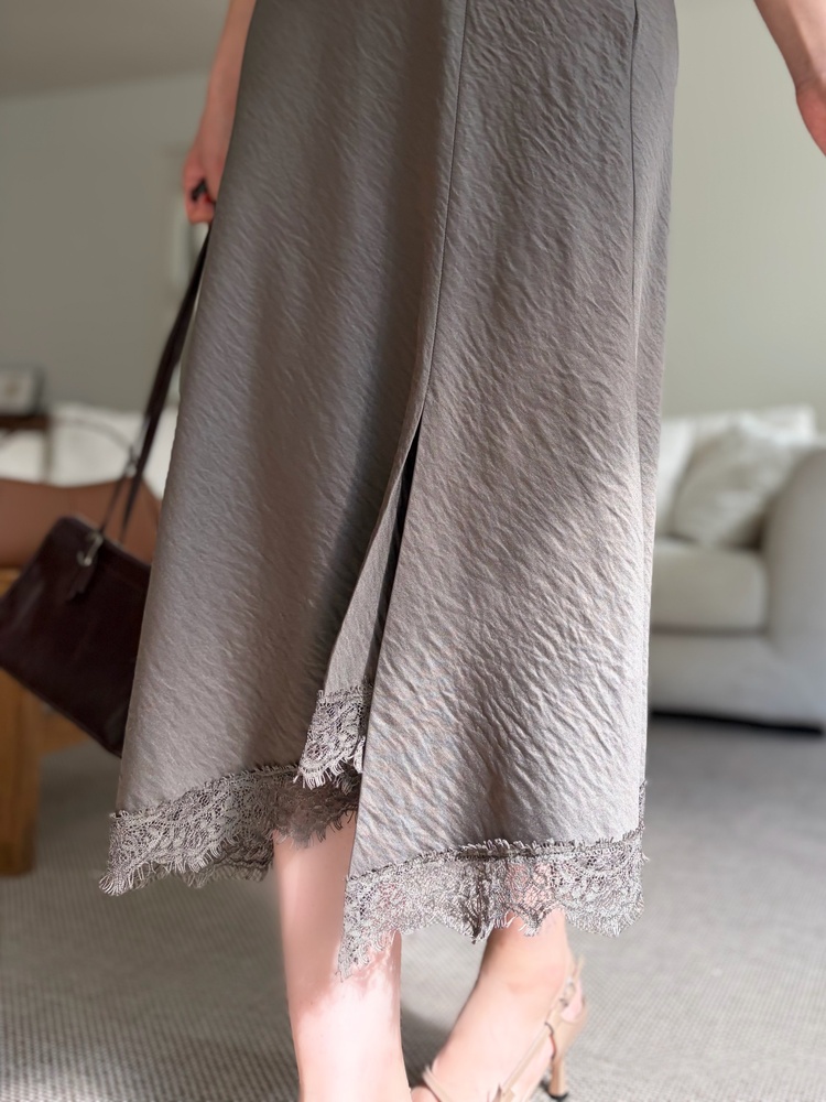 Lacie Asymmetric Skirt (Brown)