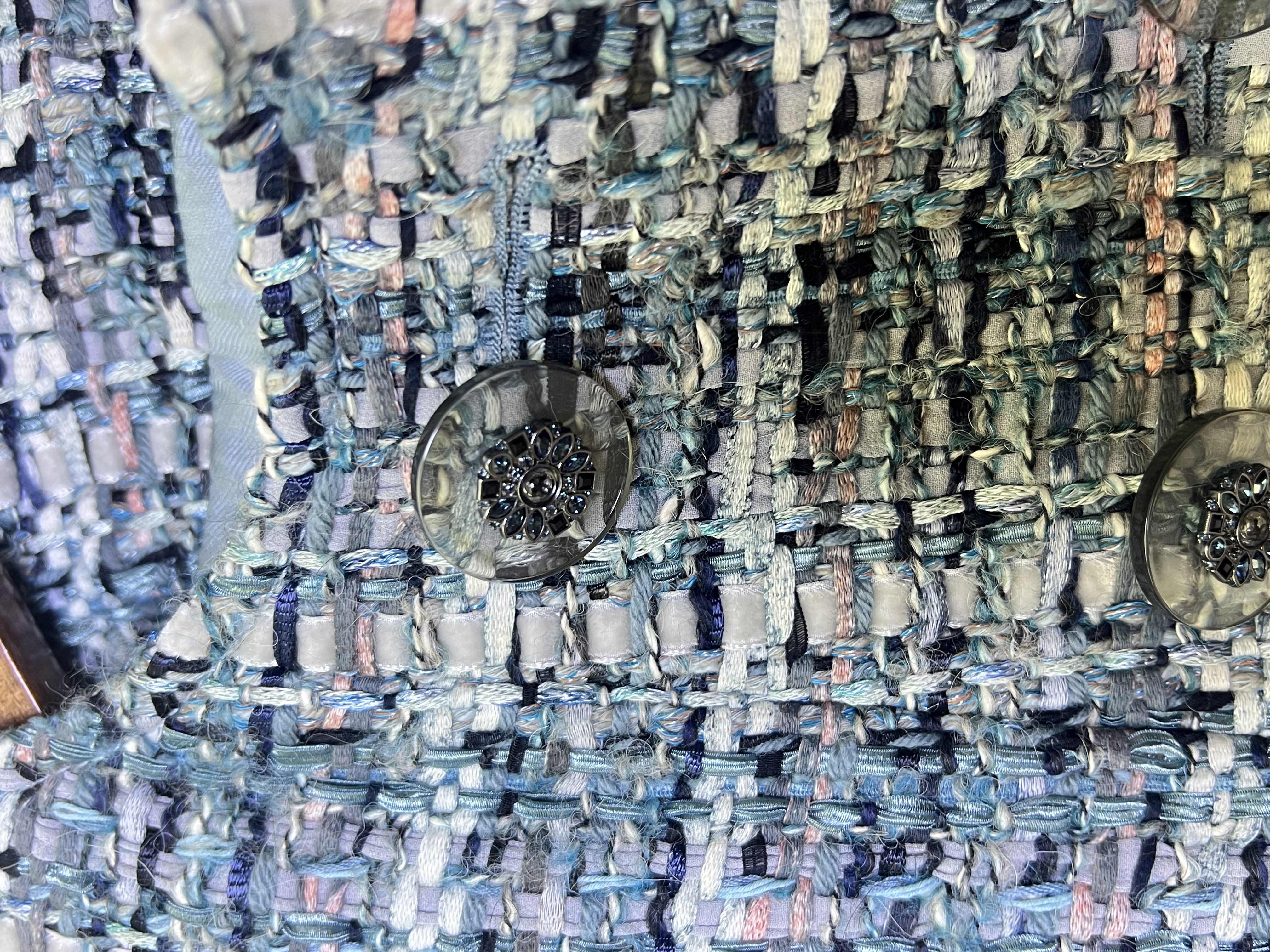 Pre-Owned CHANEL Chanel Double-Breasted Blue Tweed Jacket / Product Code: 26041914