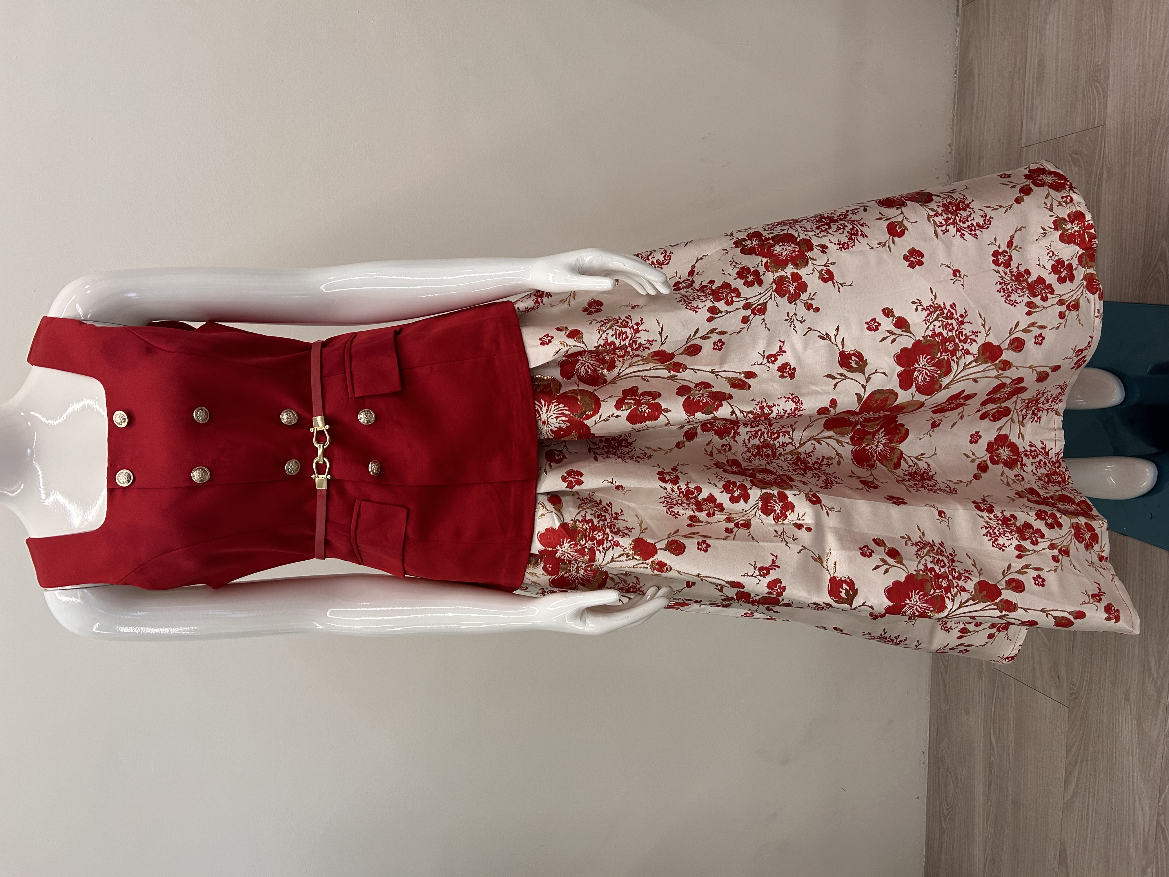 583.WB BTS Top + Embroidered Skirt