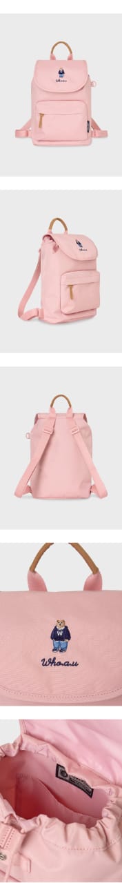 WHB28 WHO.A.U: Steve Embroidered Bear Mini Backpack