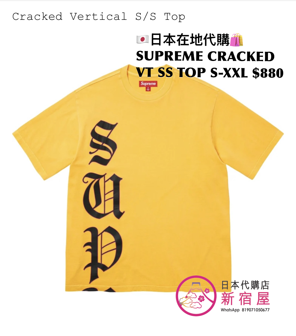 SUPREME CRACKED VERTICAL SS TOP