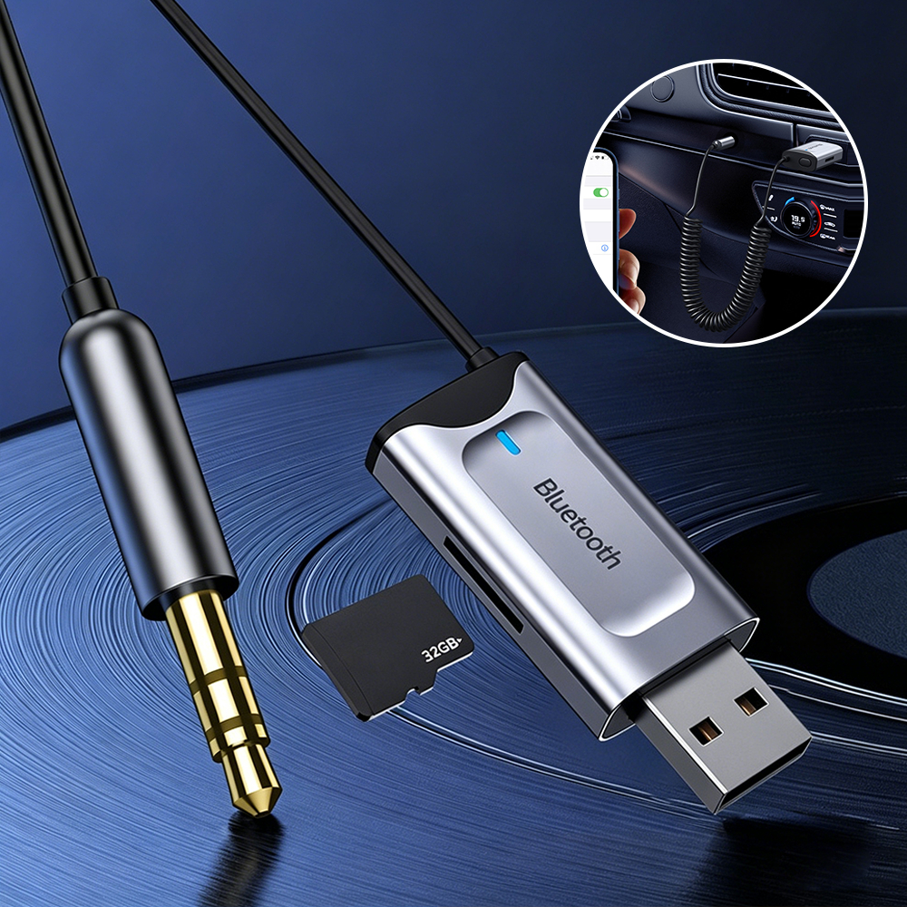 新款車載藍牙接收器 AUX適配器音樂播放器 PC6526