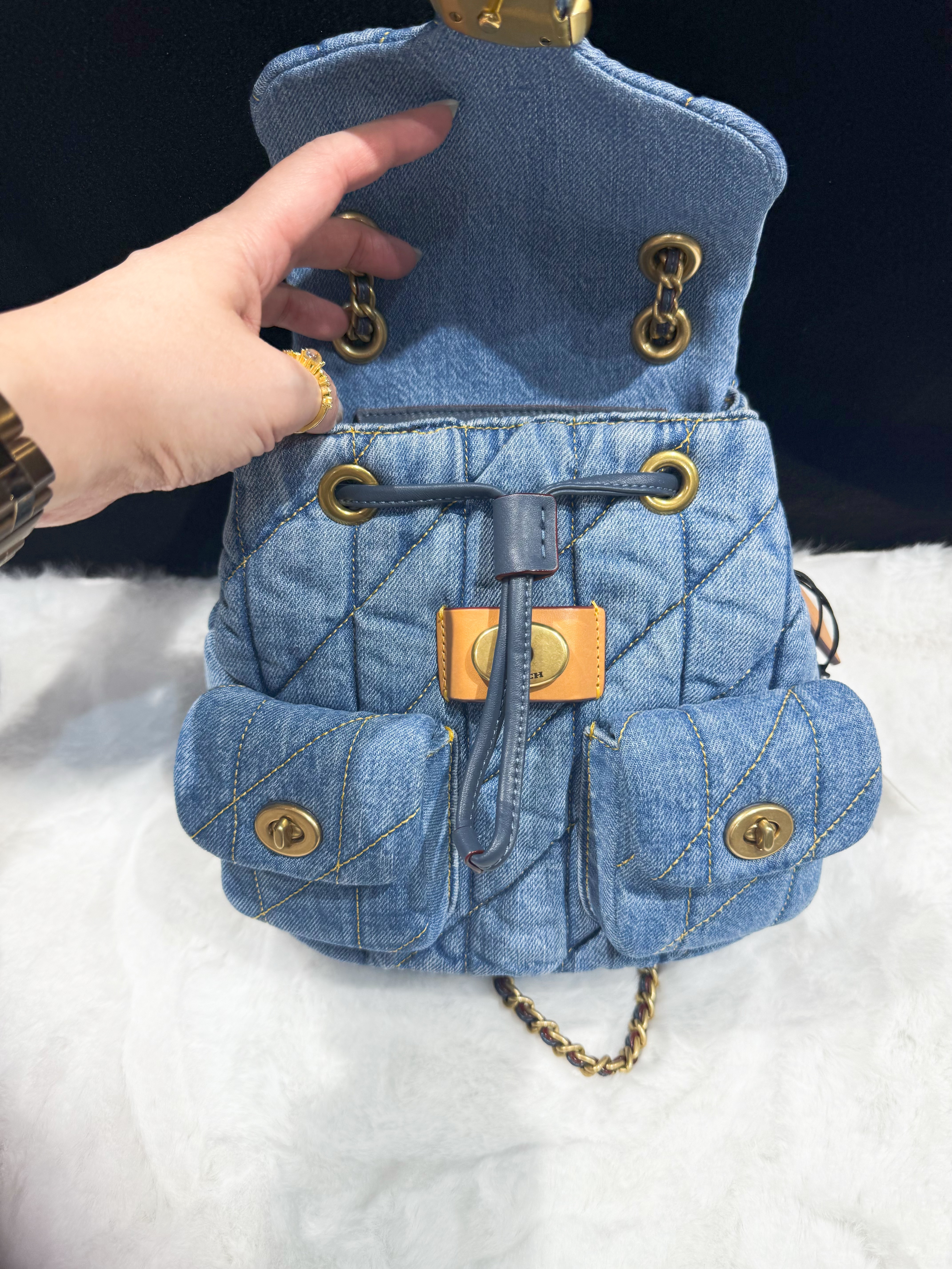 Coach Tabby denim backpack 