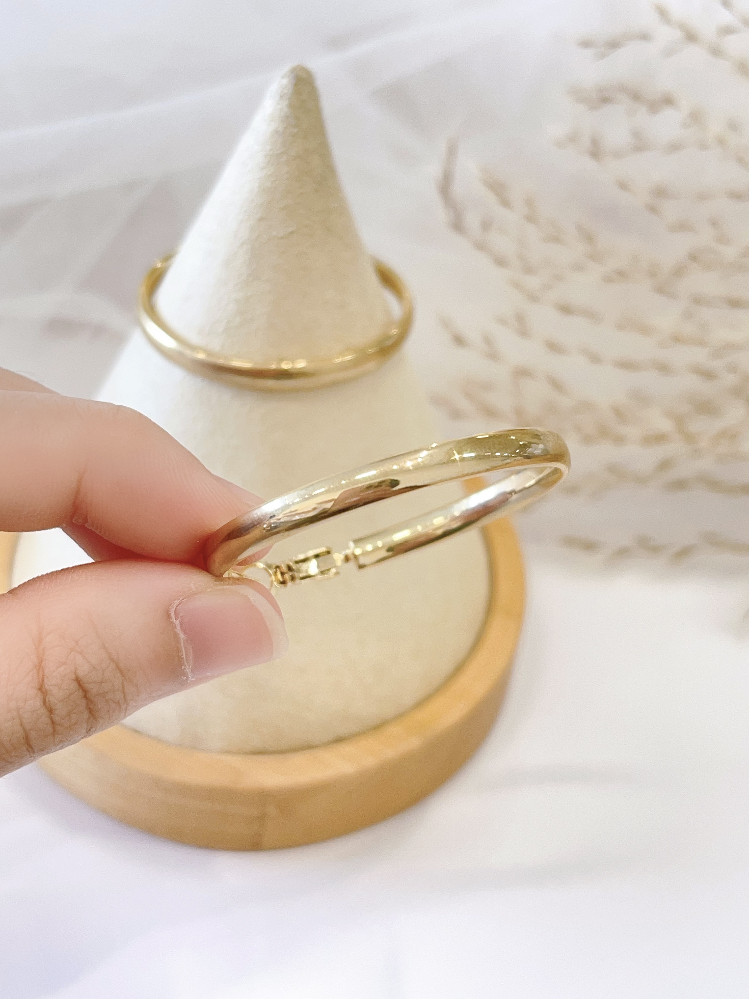 简约金色素圈耳扣耳环