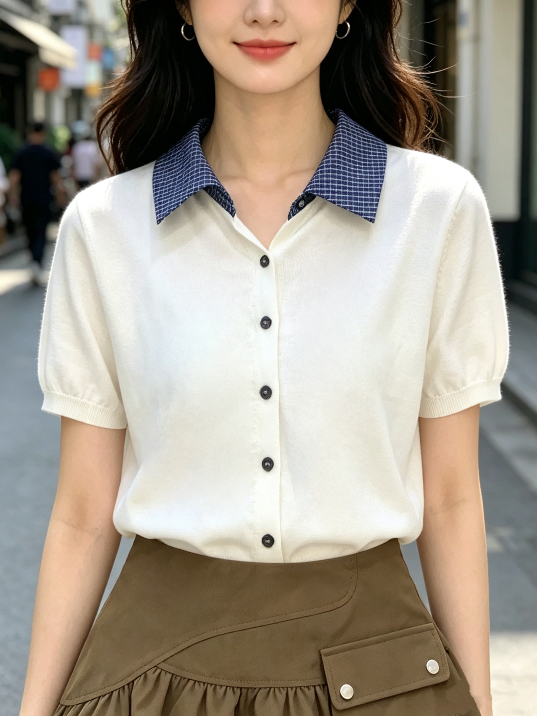Collar Knit Top