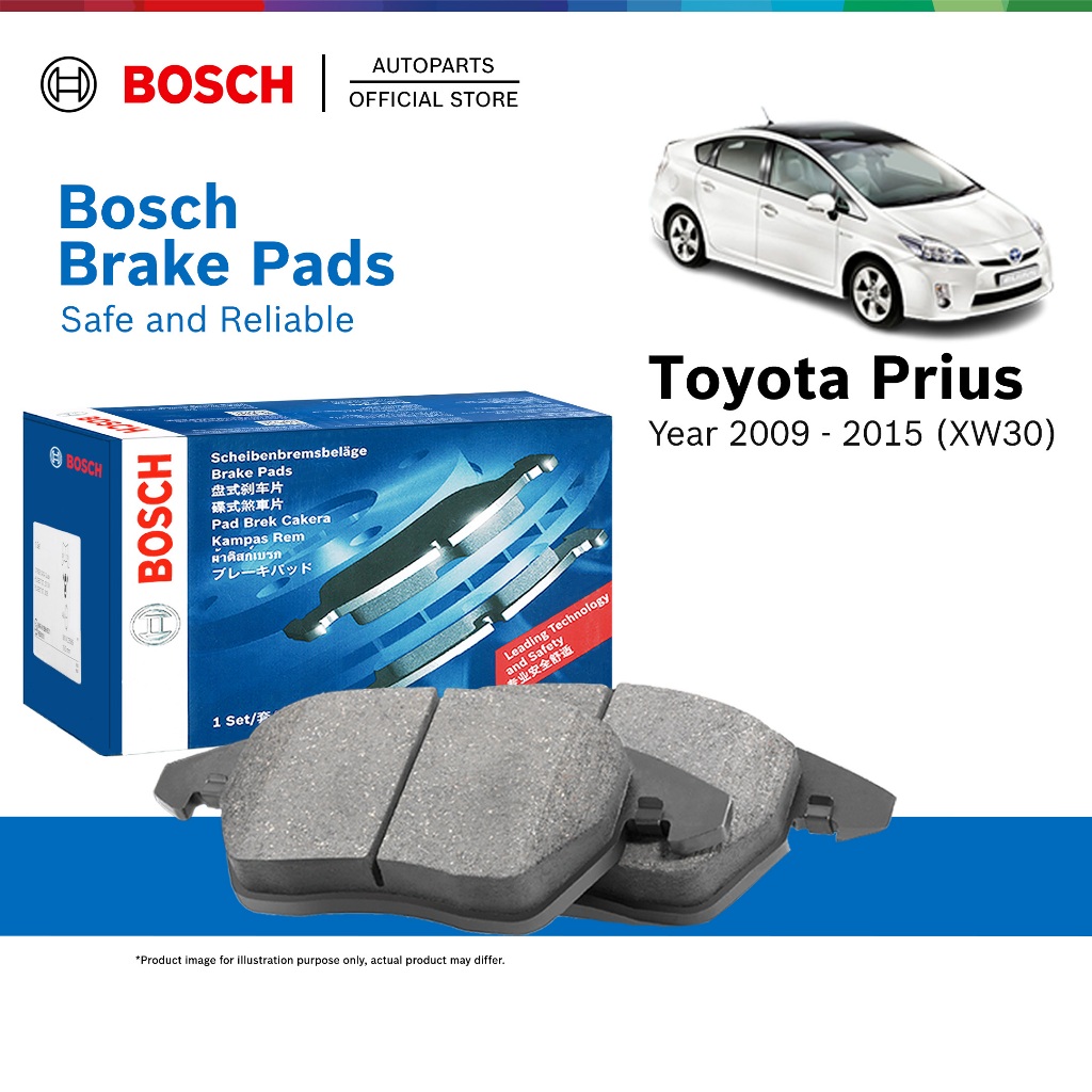 Bosch Front Brake Pads for Toyota Prius Hybrid 1.8 ZVW30 (2009 - 2015), Toyota Prius C (2012- 2014) 0986AB1423