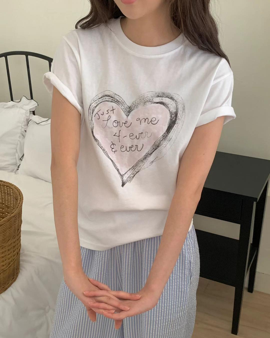 just love me forever print tee