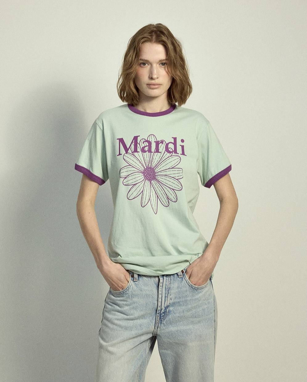 MD79 MARDI: Slim Ringer Tshirt Flowermardi