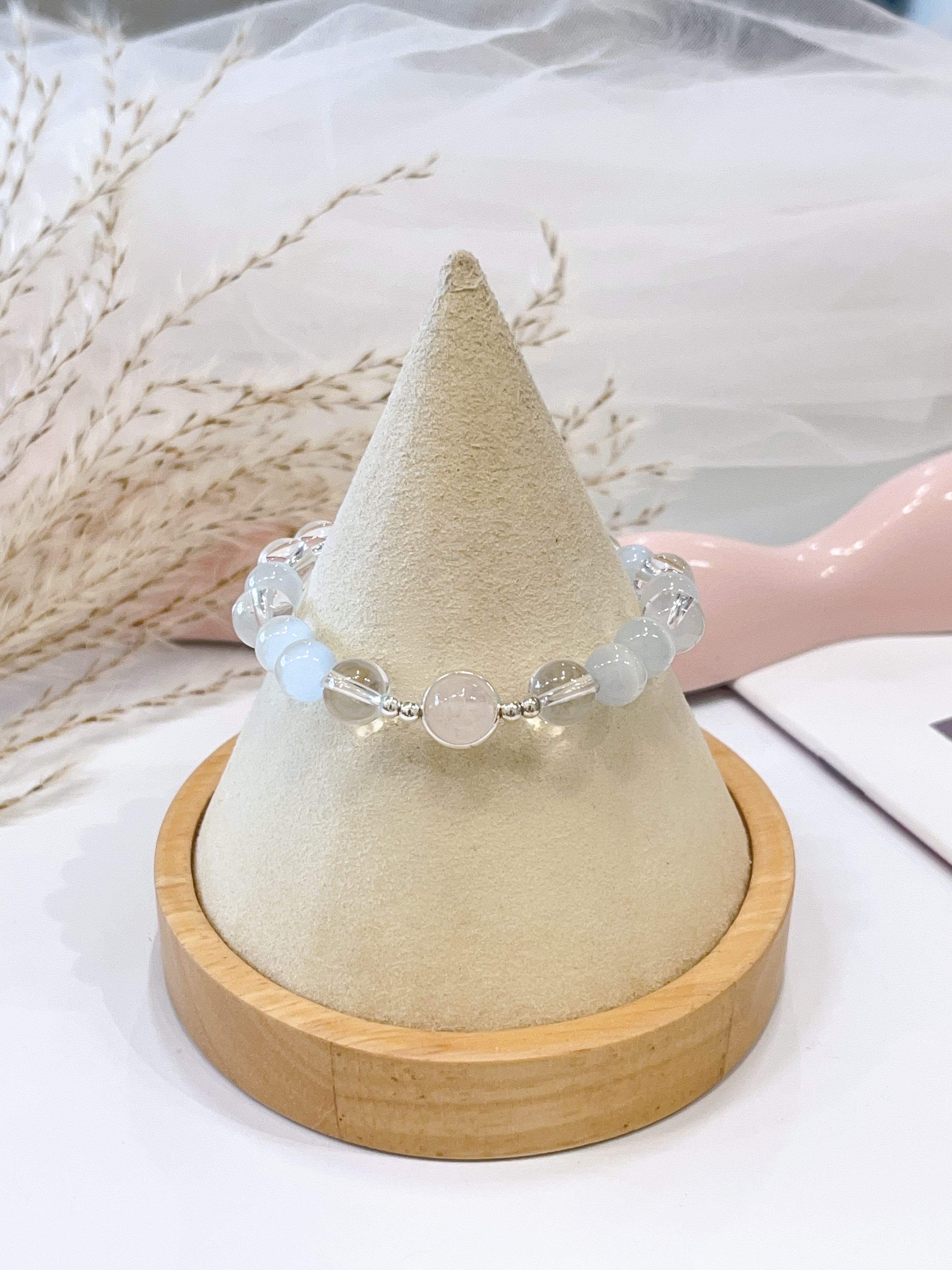 🌸✨ 猫眼石 × 粉水晶 × 白水晶手串 Cat’s Eye Stone, Rose Quartz & Clear Quartz | 8mm