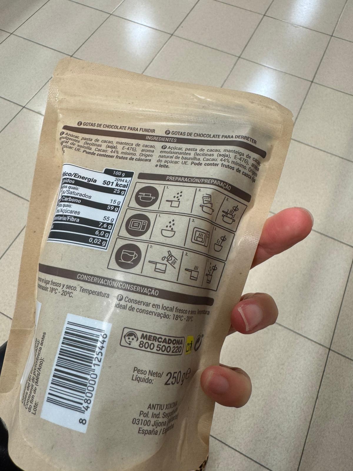 西班牙HACENDADO Choco Gotas NEGRO可煮食朱古力