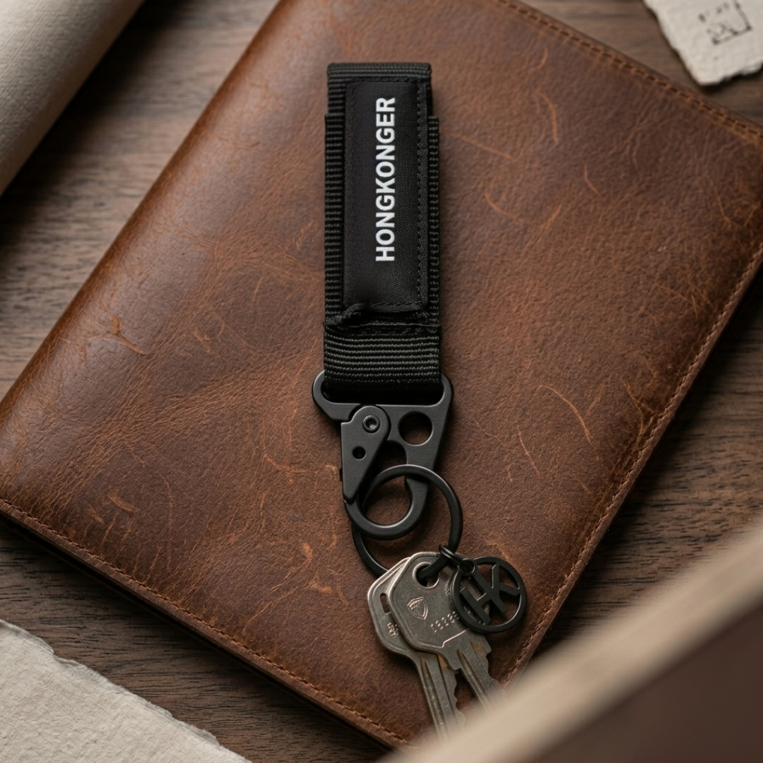 HONGKONGER 戰術織帶快速釋放匙扣 (雙面設計：經典 Logo / 獅子山線條)