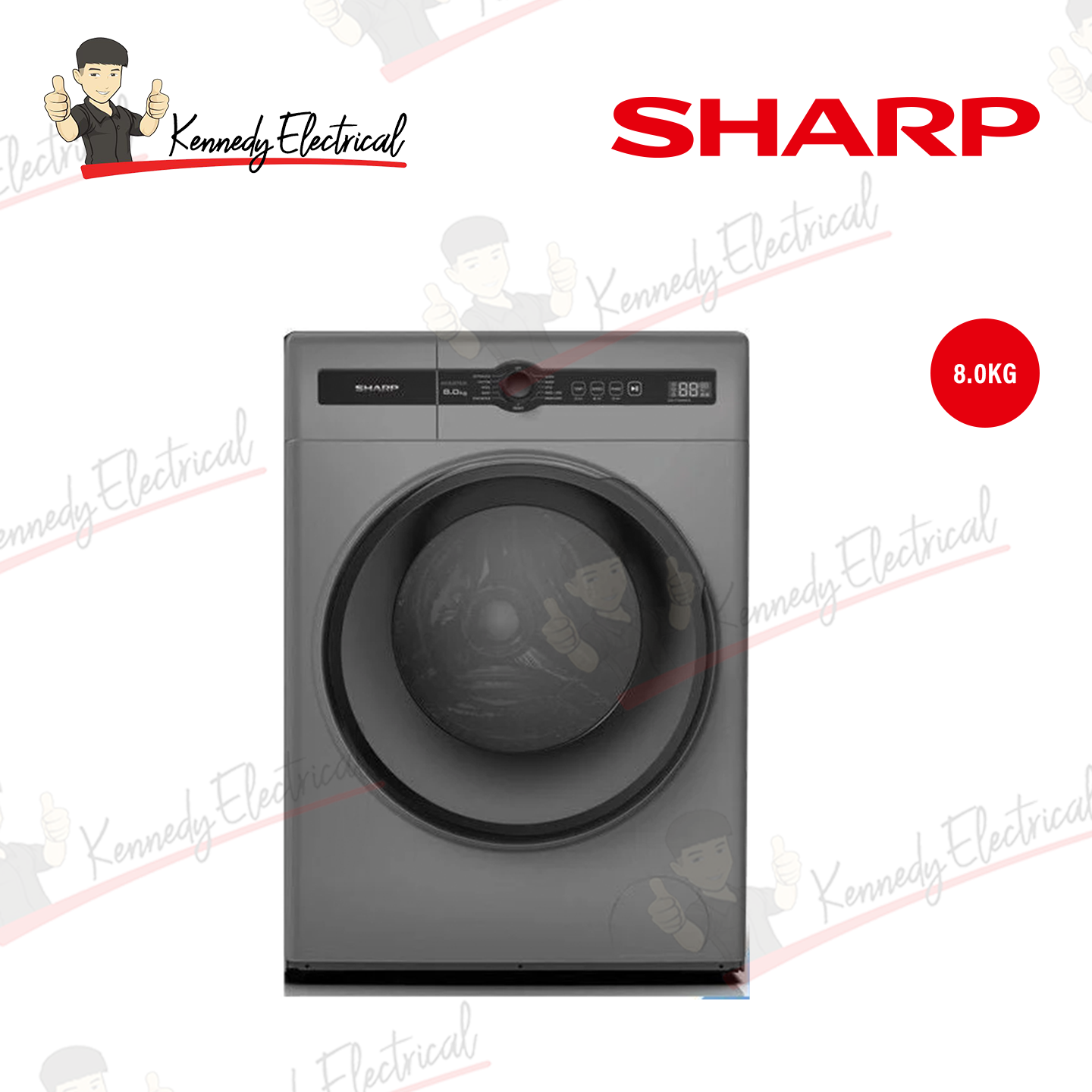 Sharp 8kg Inverter Front Load Washer (ESFH8AMB)