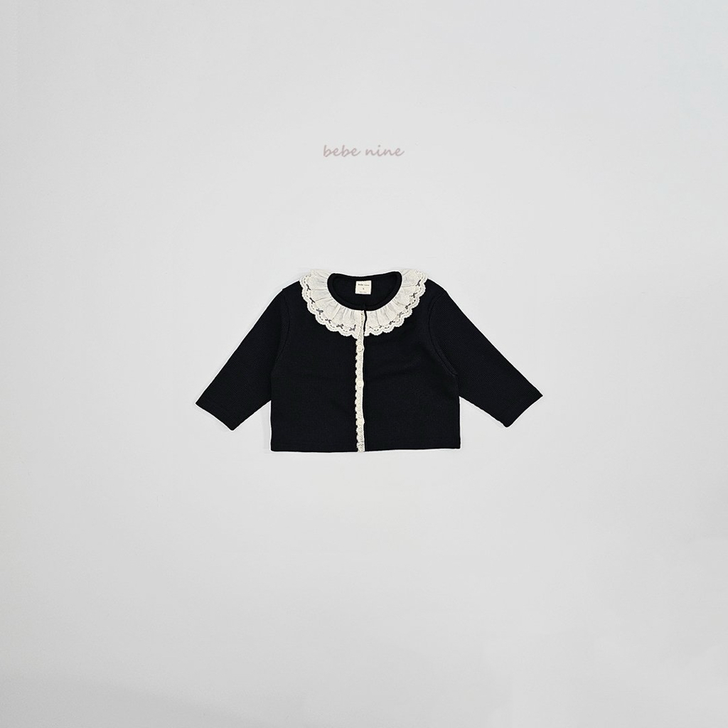 🌸預訂 韓國直送🌸🇰🇷Bebenine兩色蕾絲花邊領華夫格開襟外套