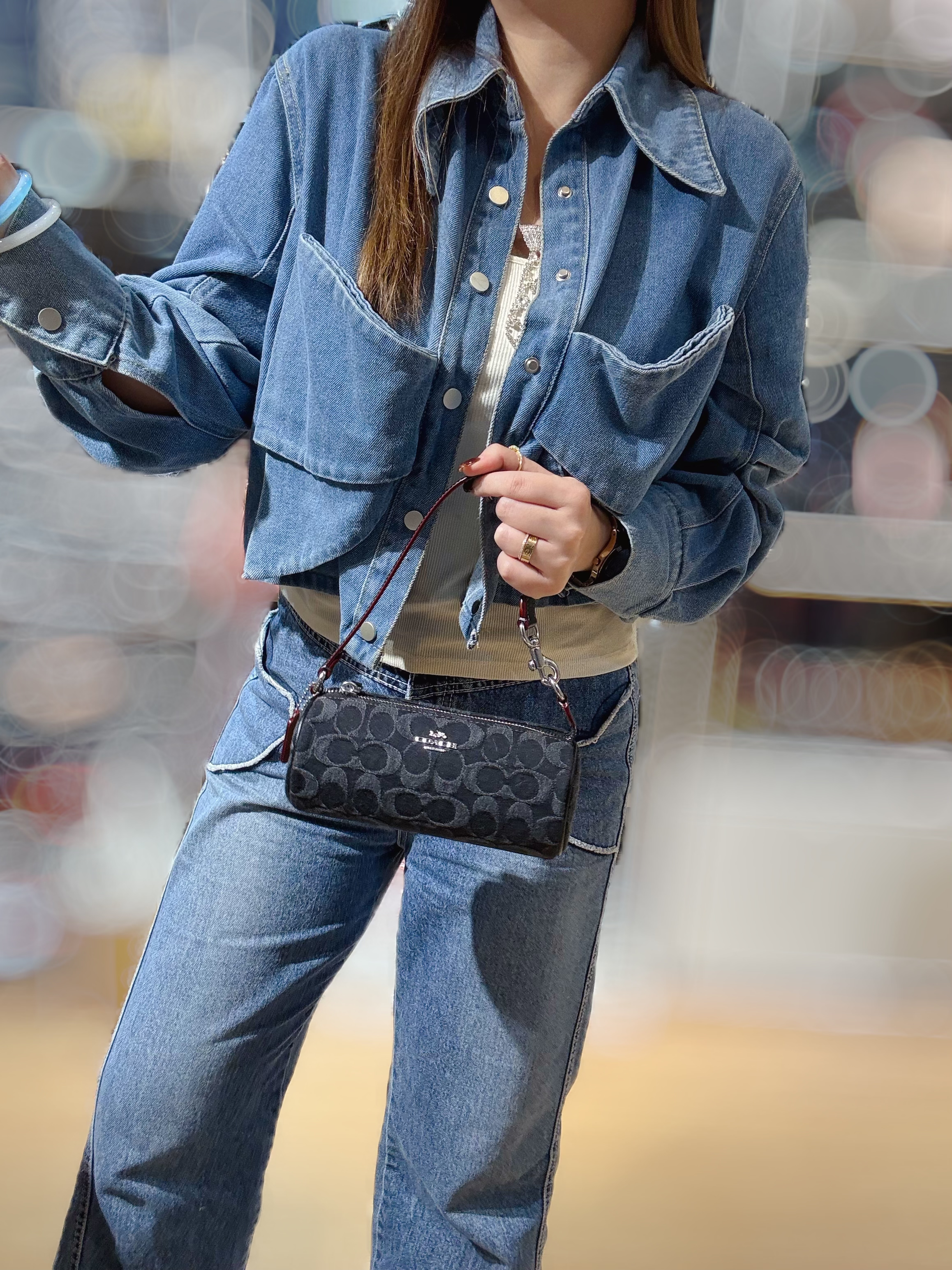 Coach Nolita barrel bag denim