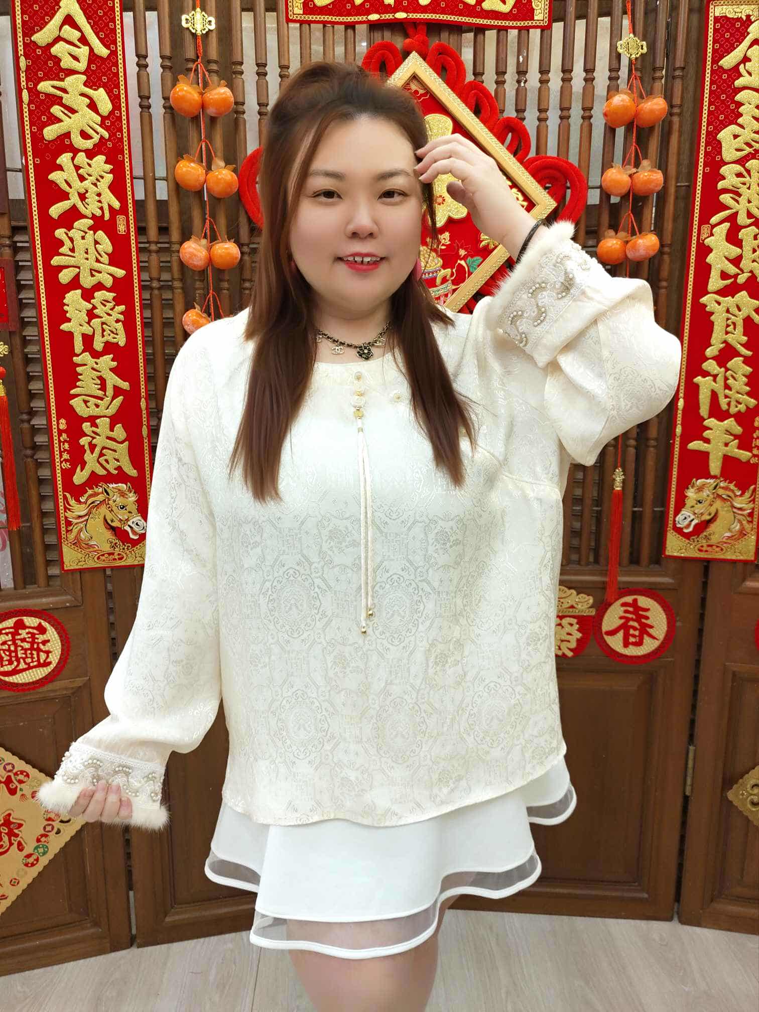 DBD10 A2566 新中式高级国风提花长袖上衣