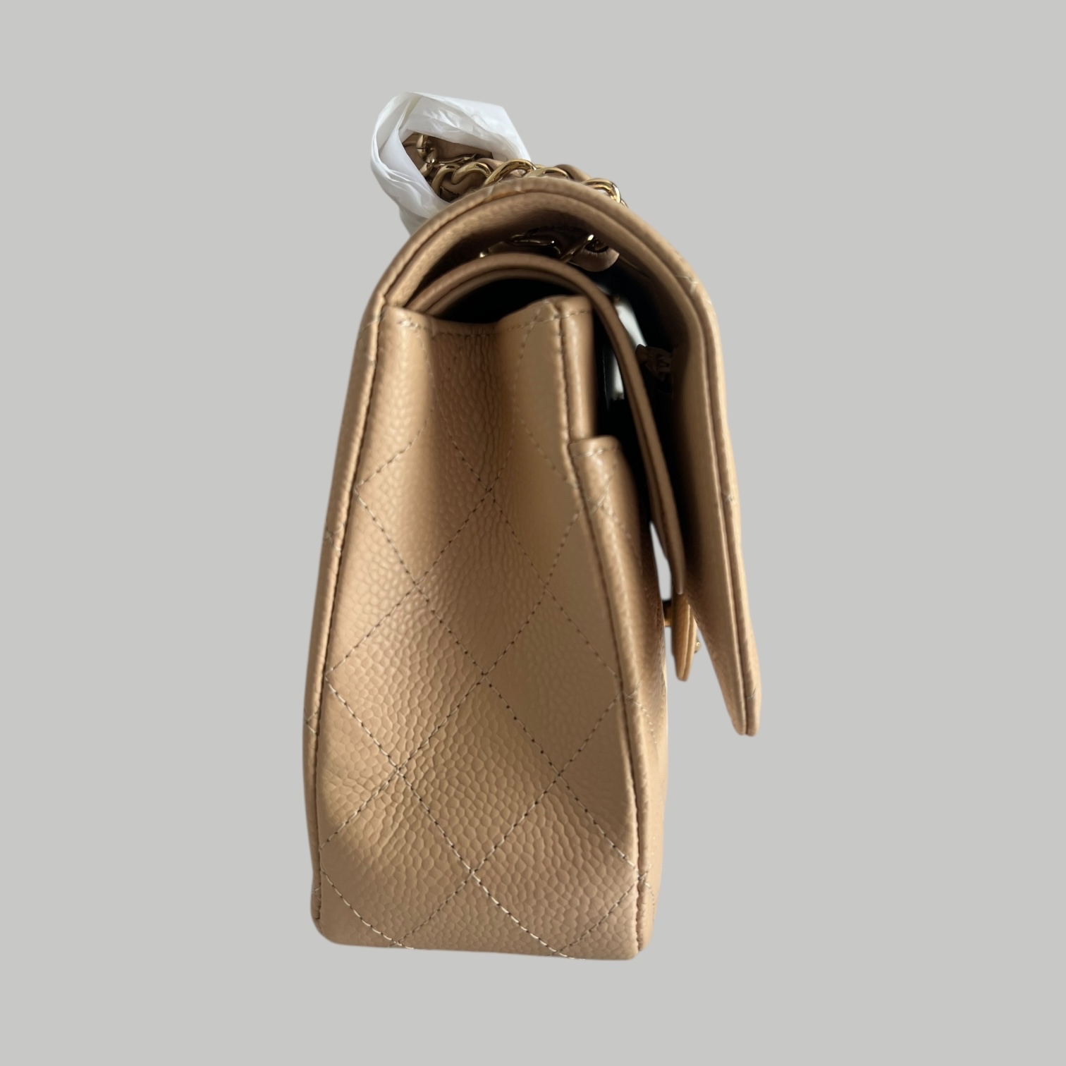 Chanel Caviar CF25 奶茶金扣