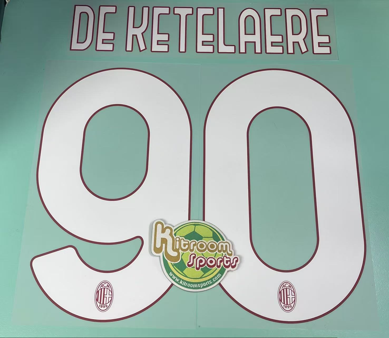 2022-23 AC Milan Home Nameset #90 DE KETELAERE