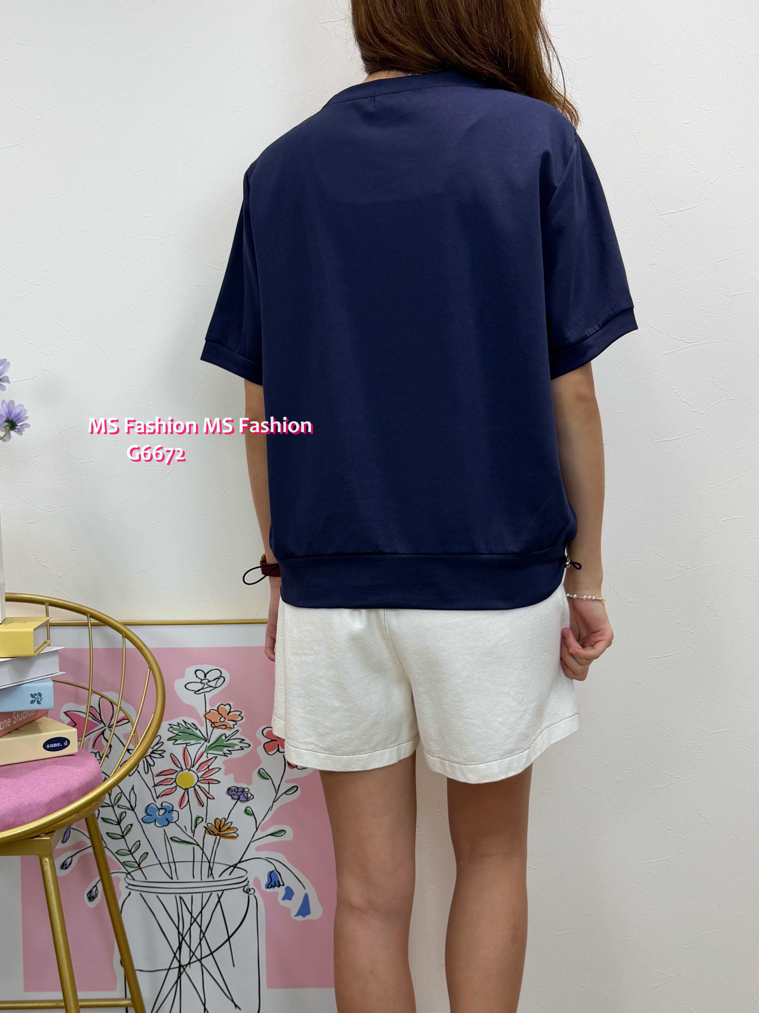 G6672 挺棉料靚print top