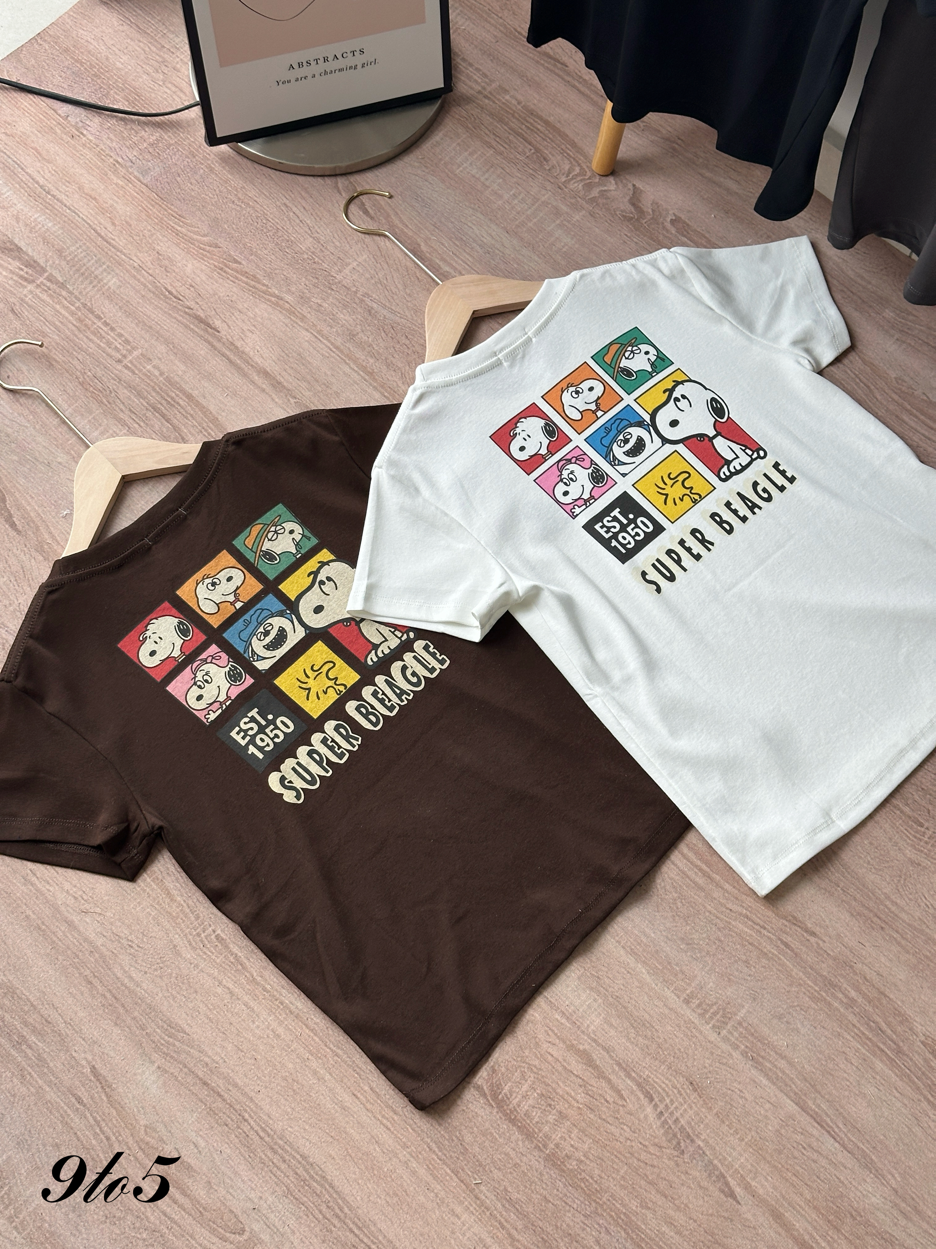 T4413 Embroidery Snoopy Tee - 4 Colors 