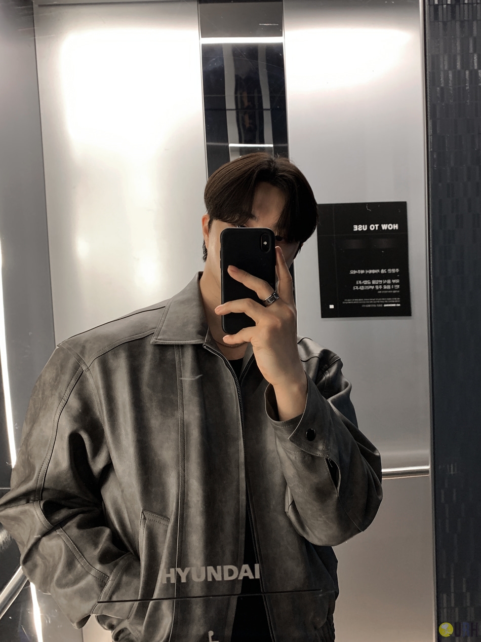 【100%保證韓國直送】質感古著裂紋設計寬鬆皮革外套 Vintage Crack Leather Zip-up Jacket [2 color] RL114777