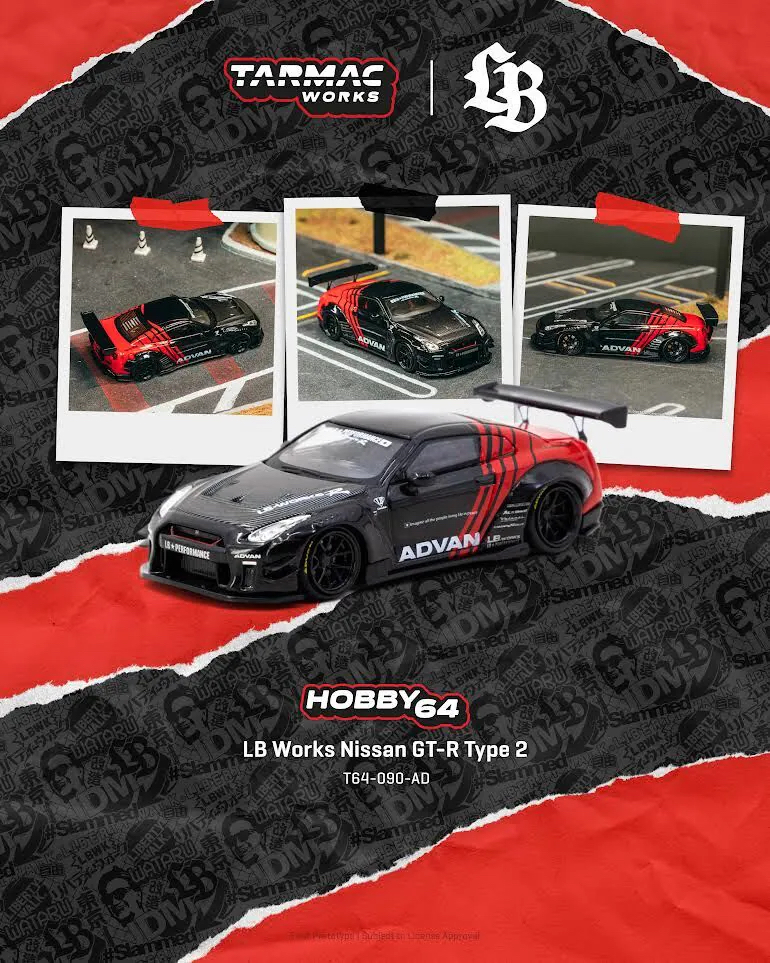 （預訂 Pre Order) Tarmac Works  ( T64-090-AD ) LB Works Nissan GT-R Type 2 Advan
