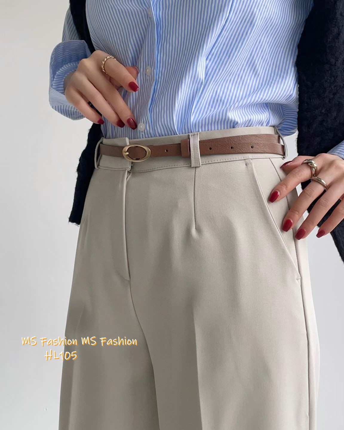 HL105 韓國🌼Howluk靚料闊筒西褲