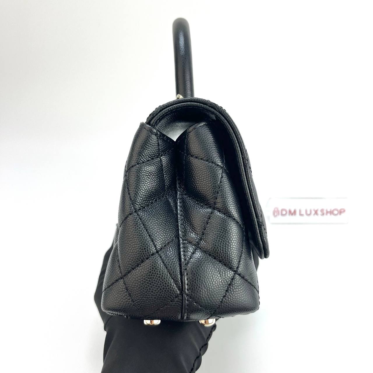 Chanel 24K Black Coco Handle Mini GHW (Microchip)