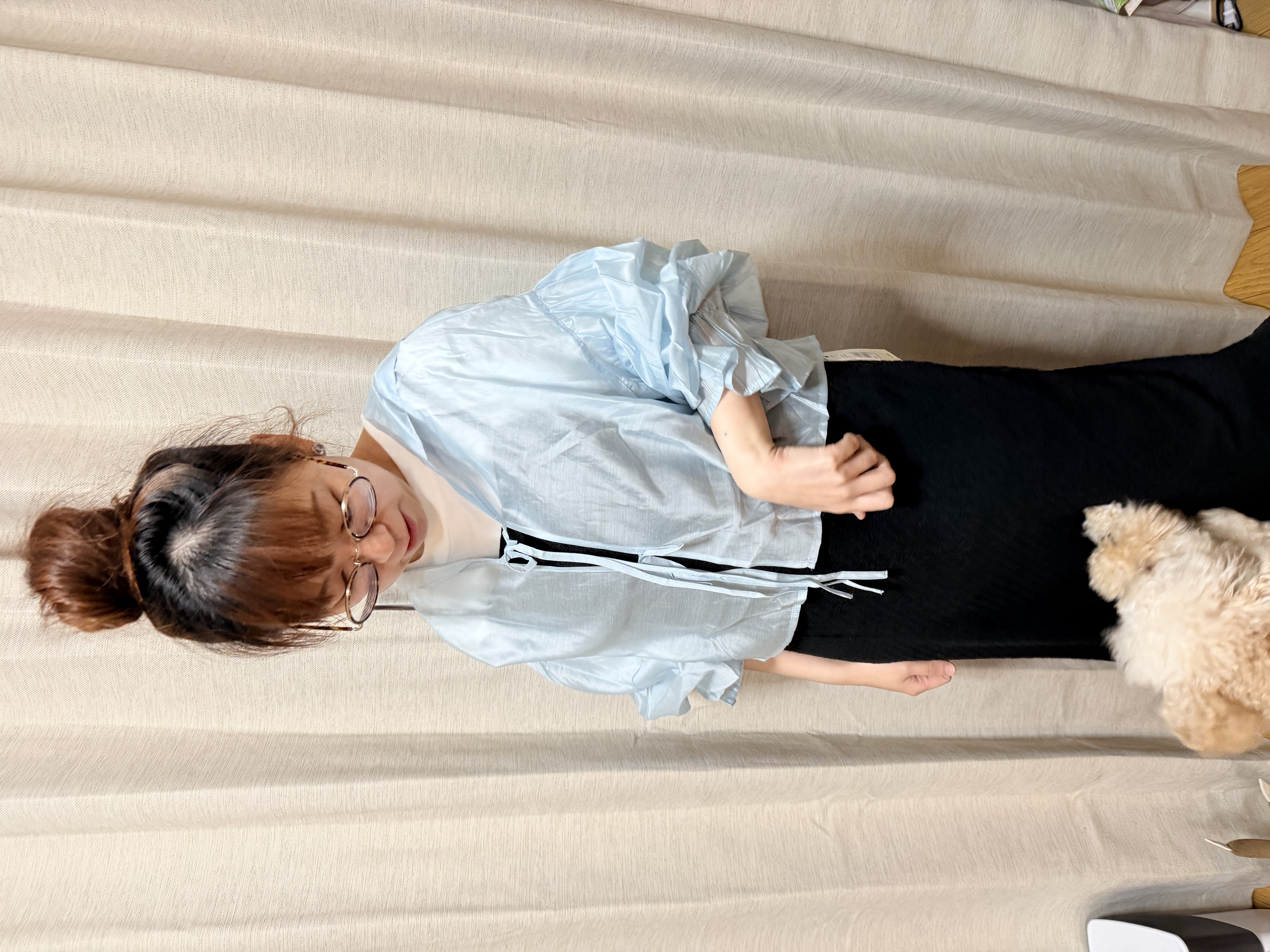 藍色外套+黑色吊帶連身裙 Set