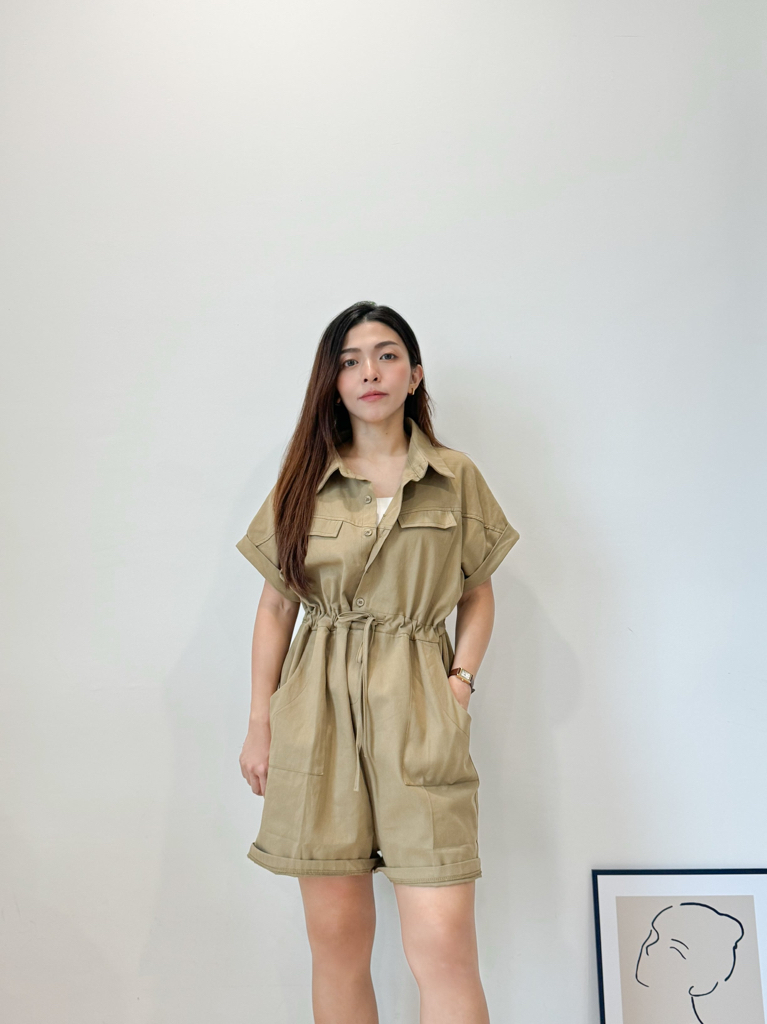 Emma Jumpsuit 懒人穿搭！小个子Polo领美式复古工装风连体裤 （ 4 Colours ）
