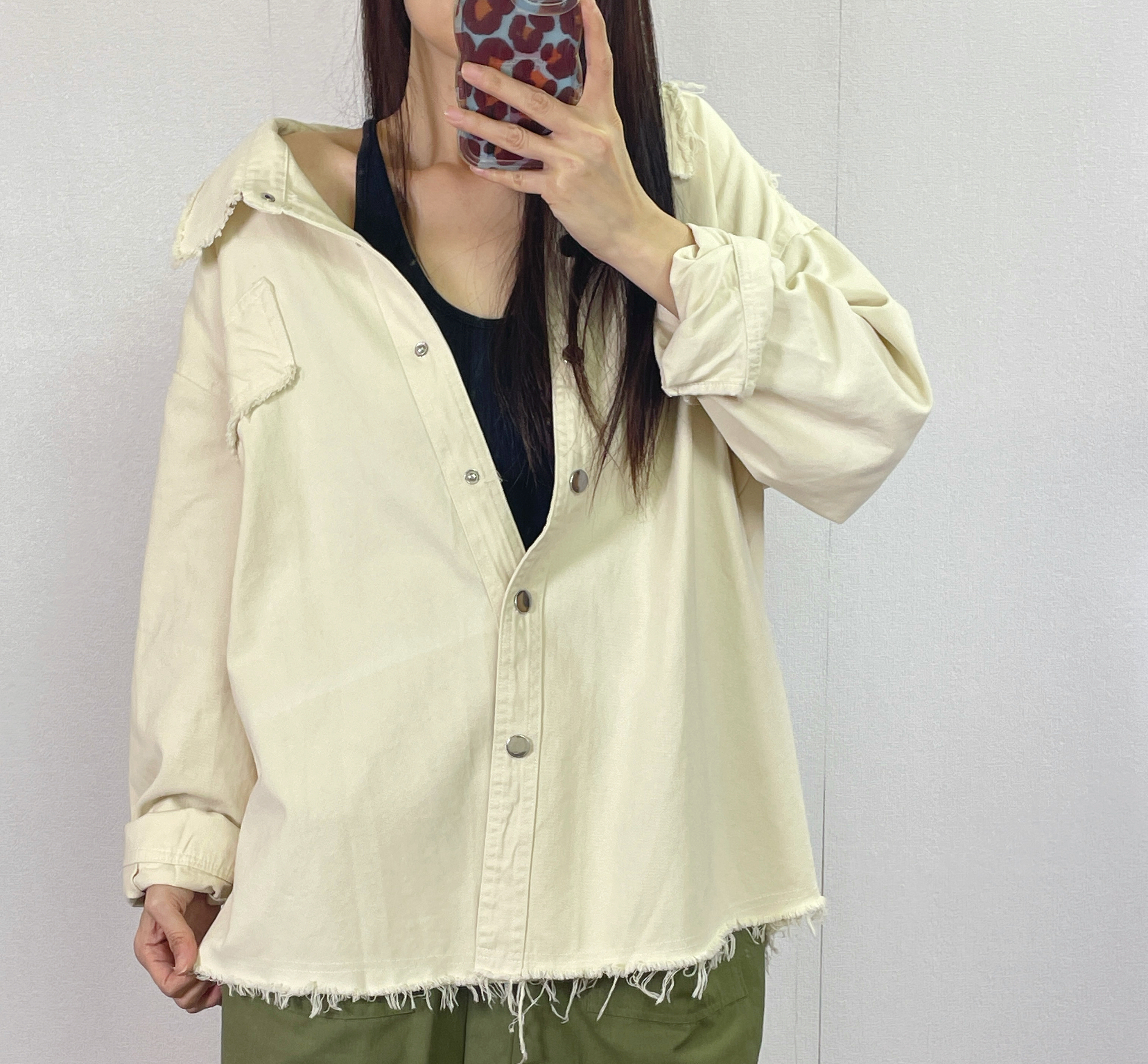 K5555 蘇蘇邊恤衫外套