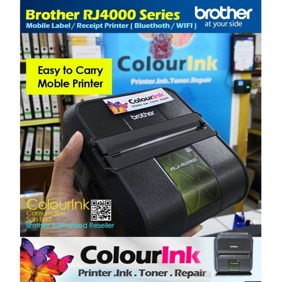 Brother RJ-3150 WIFI Bluetooth RuggedJet Portable Label Thermal Receipt Printer 3 Inch Thermal Printer RJ4040