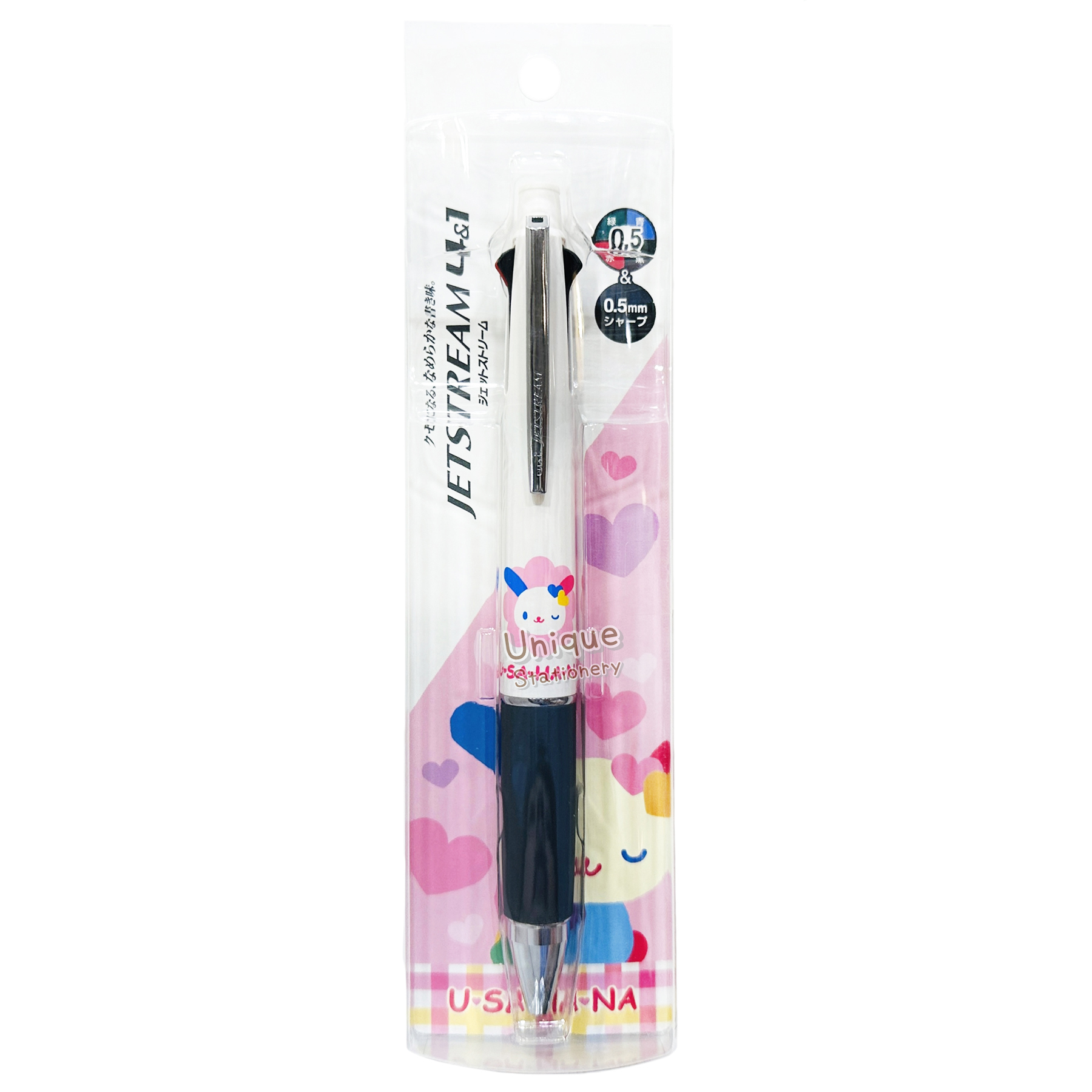 現貨｜Sanrio Usahana 彩耳兔 日本製 uni Jetstream 4&1 多功能 5用筆 0.5mm 4色原子筆 + 0.5mm 鉛芯筆 (307869)