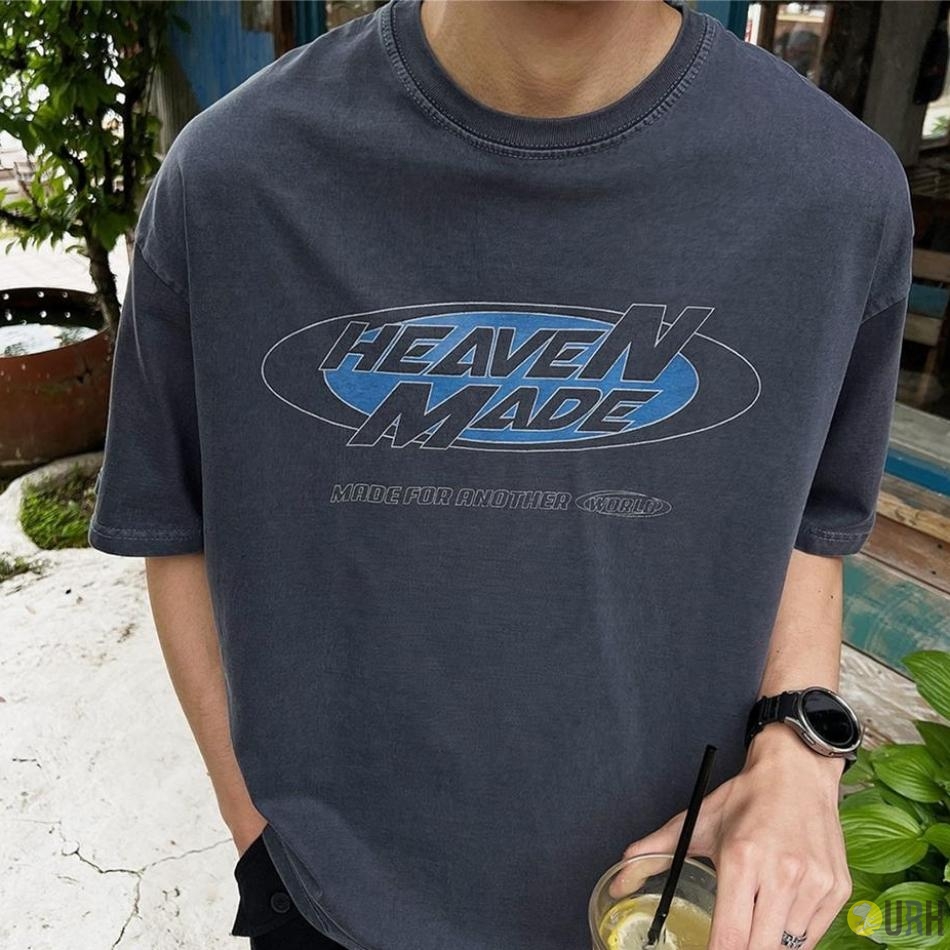 【100%保證韓國直送】Heaven Made 復古橢圓美式重磅特殊水洗染寬鬆落肩圓領短袖Tee 👕 [2 color] RG165892