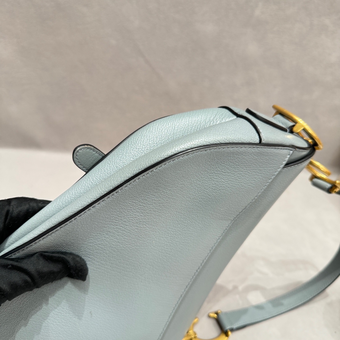 【預訂貨品】Dior全皮霧霾藍馬鞍包