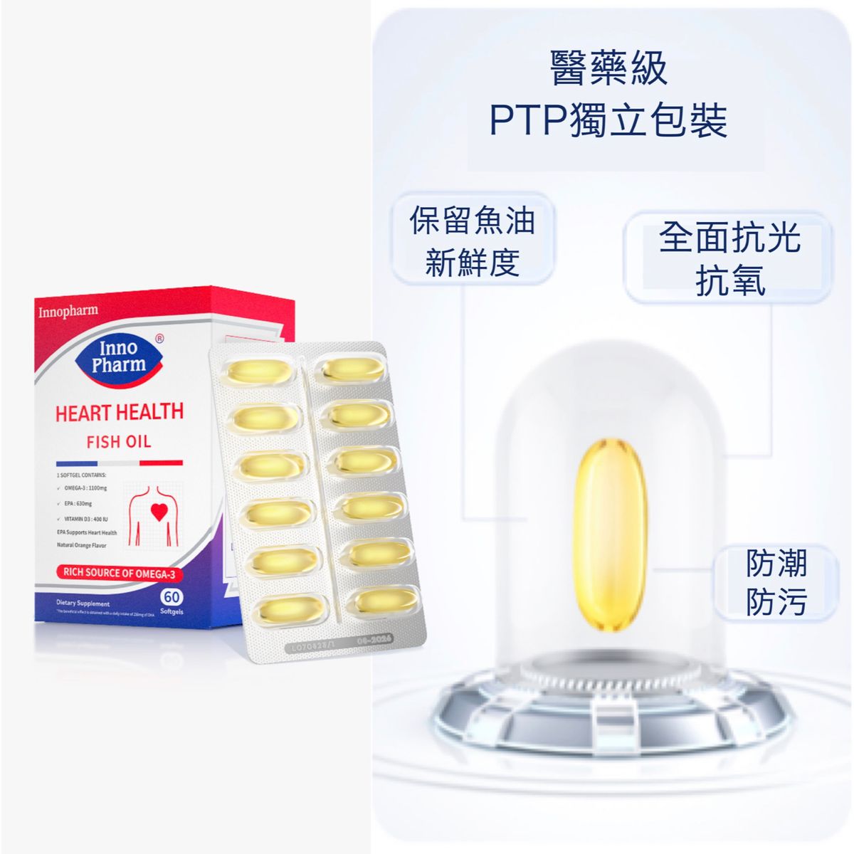 LA005 Innopharm 95%高濃度魚油 (紅盒魚油) 【買3盒送1盒 】紅盒&藍盒可以混搭