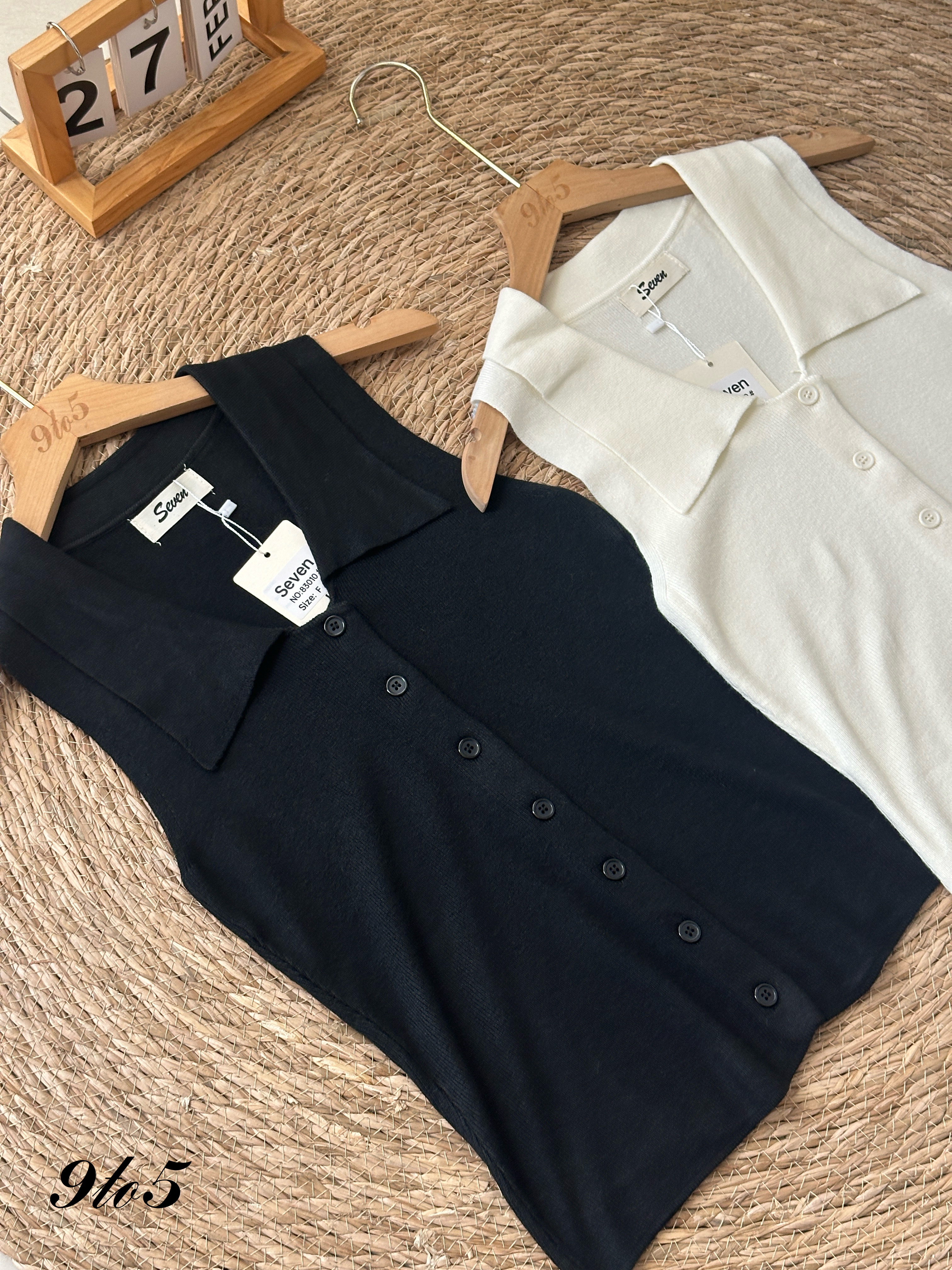 T3976 Sleeveless Knit Top - 3 Colors